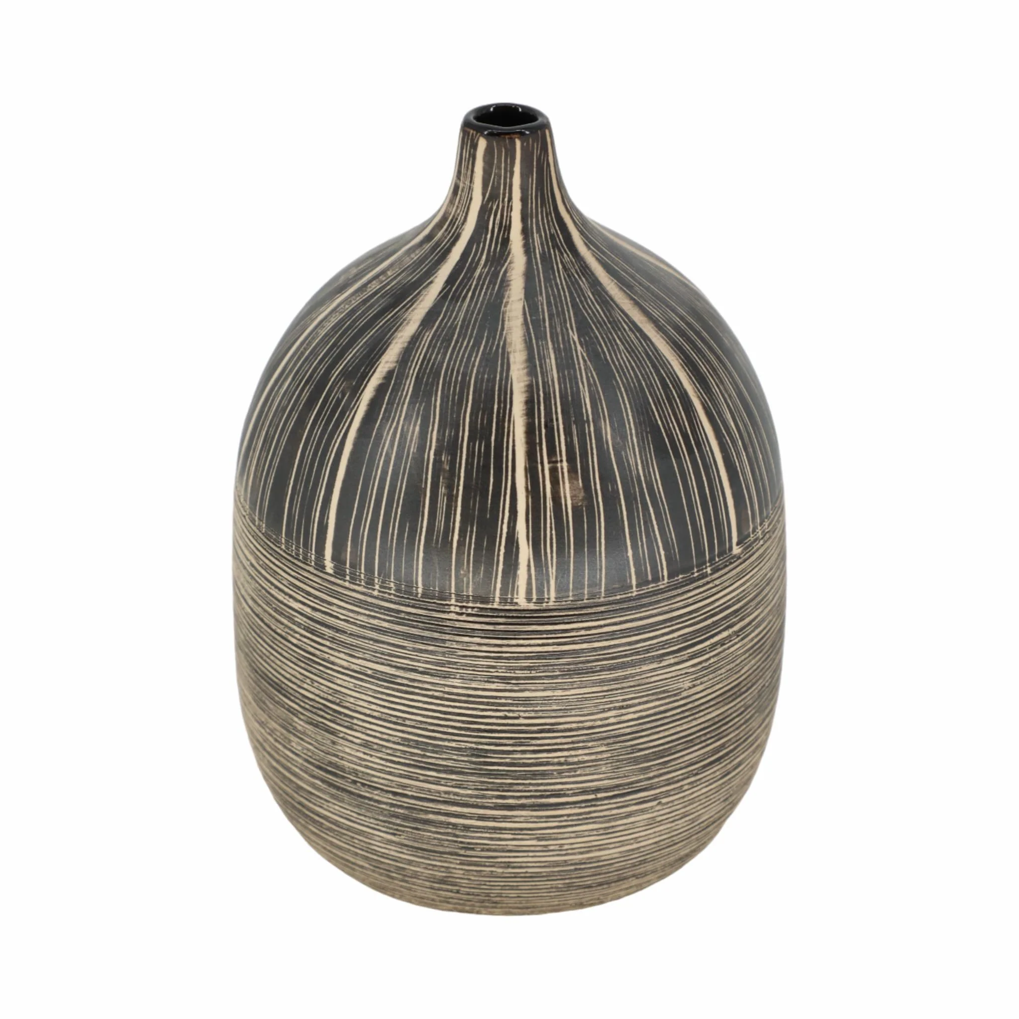 7"h Tribal Vase, Brown - Image 4