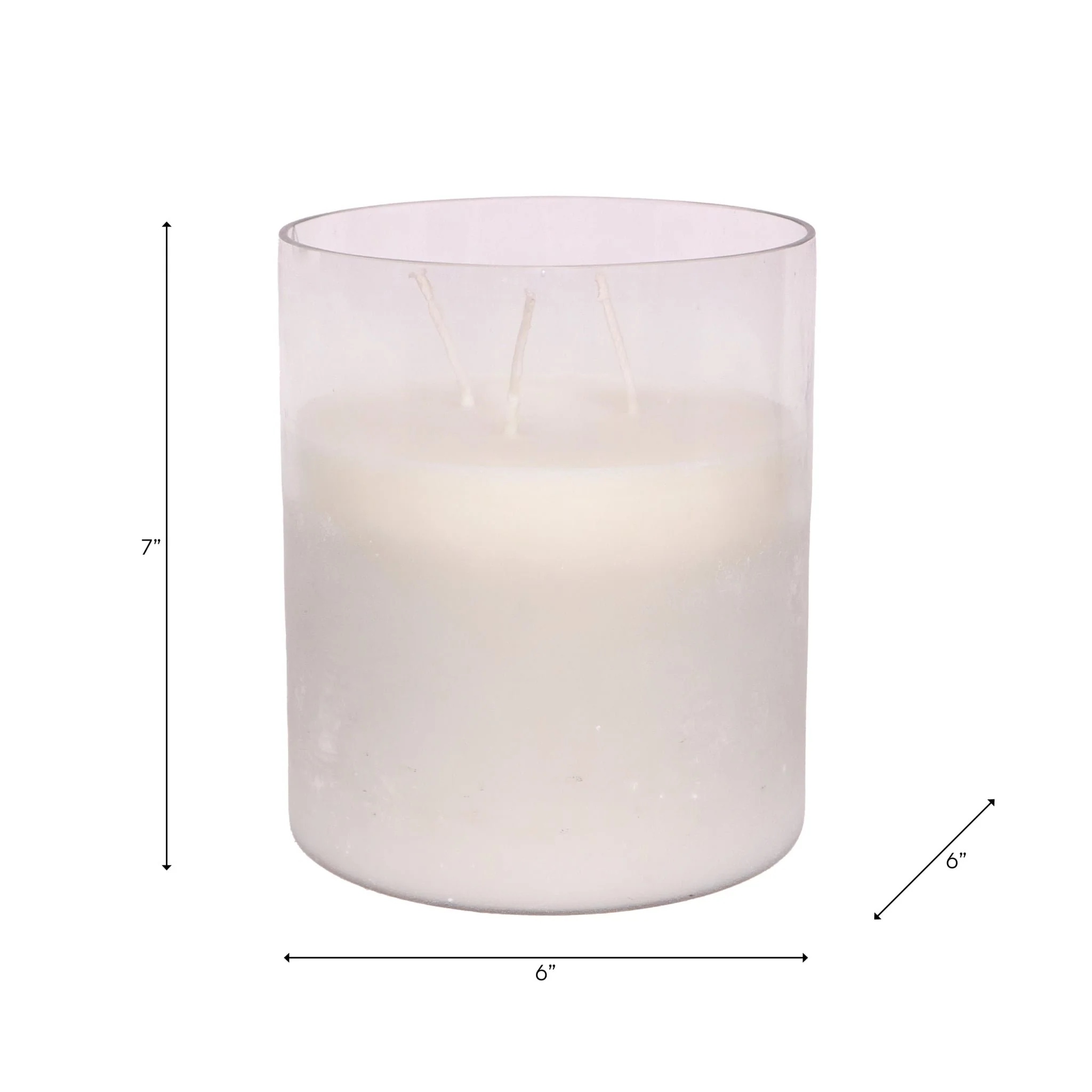 7x6" 65 Oz Jasmine Frosted Glass Candle, Clear - Image 8