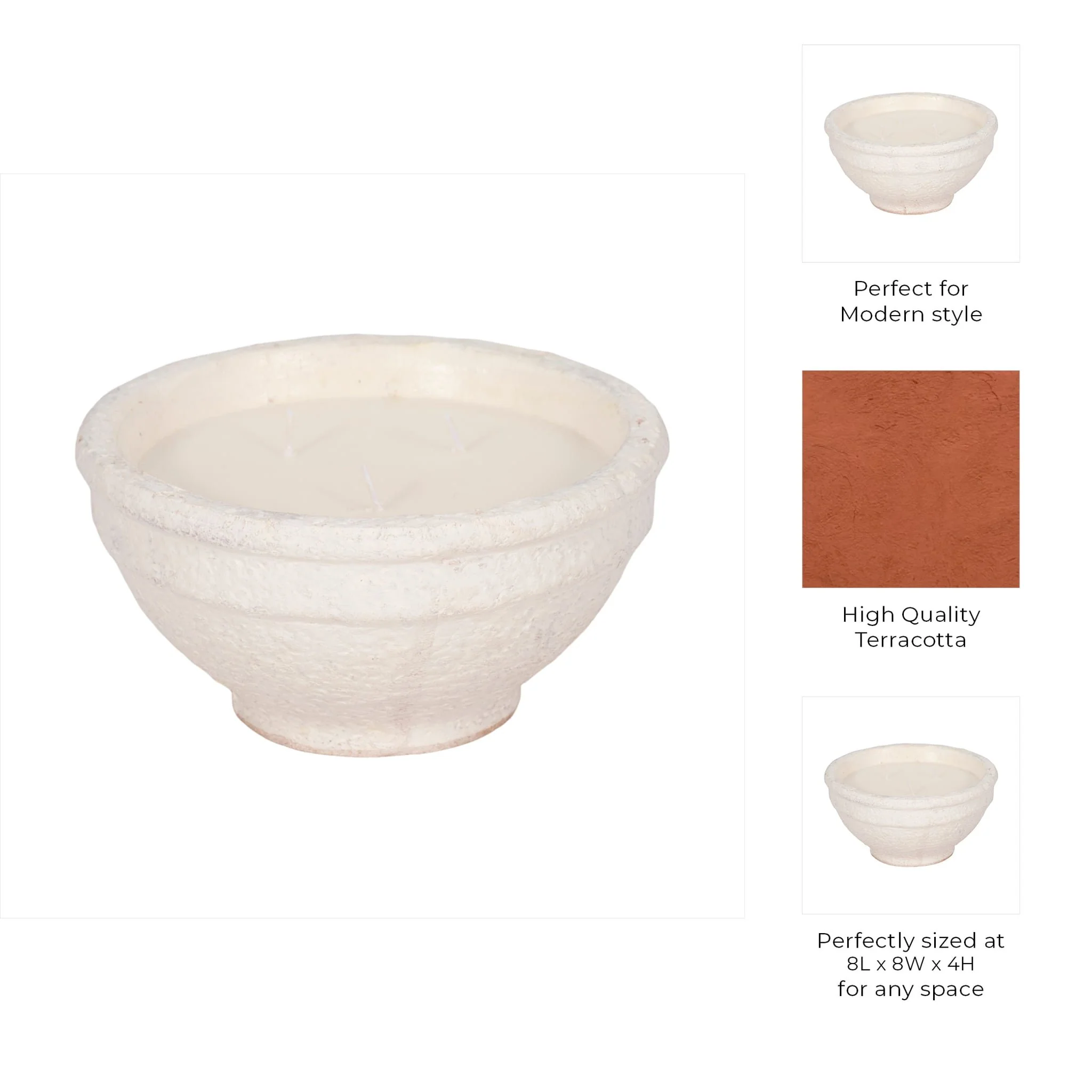 8" 16 Oz Spiced Cranberry Bowl Candle, White - Image 9