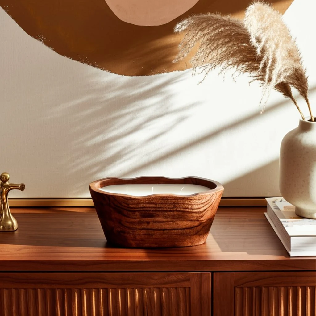 8" 16 Oz Vanilla Oval Bowl Candle, Natural - Image 10