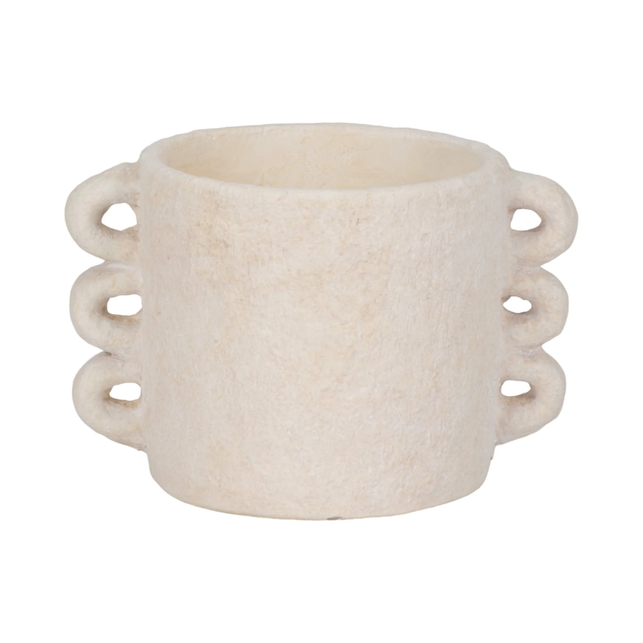 8" Arch Handle Planter, White