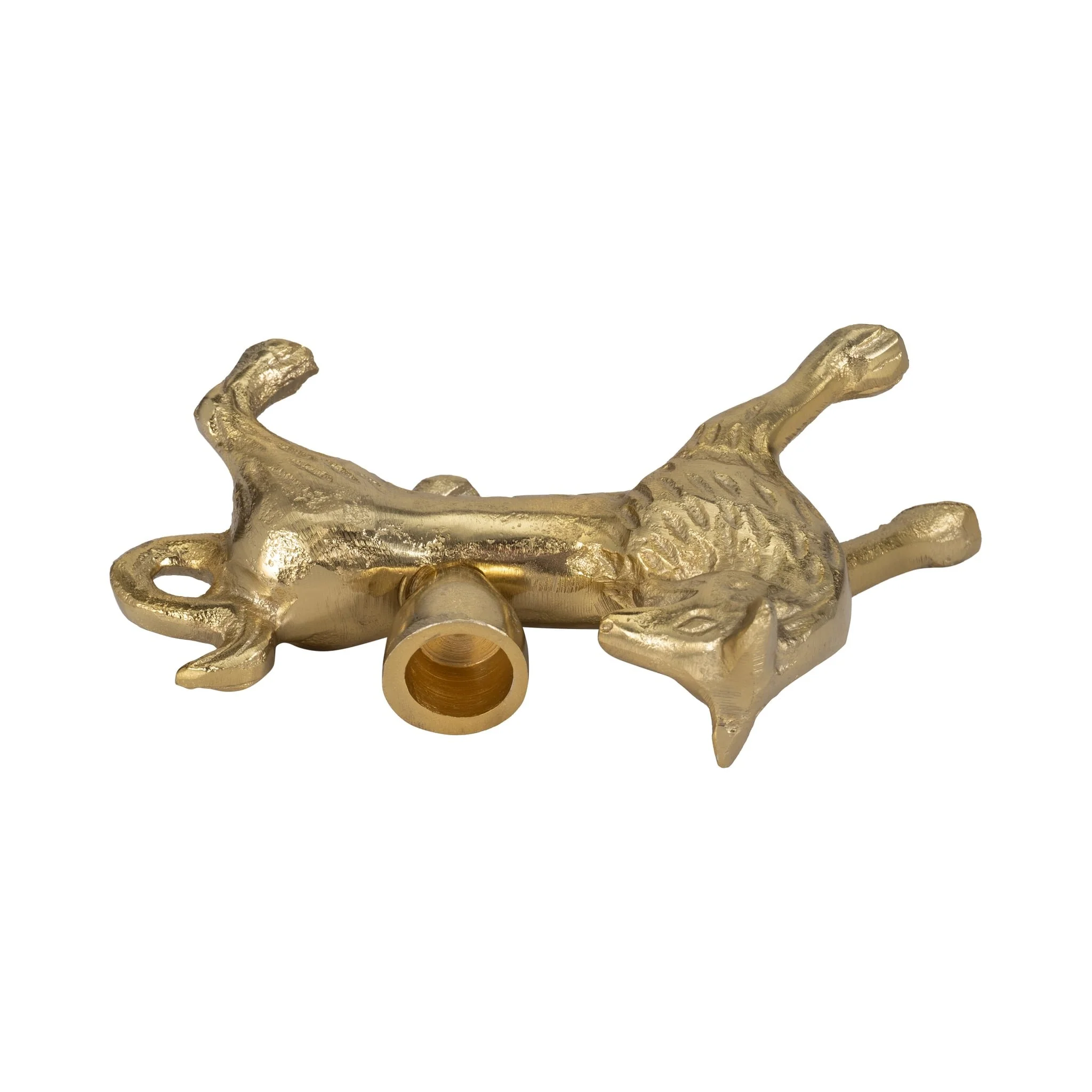 8" Fox Taper Candle Holder, Gold - Image 7
