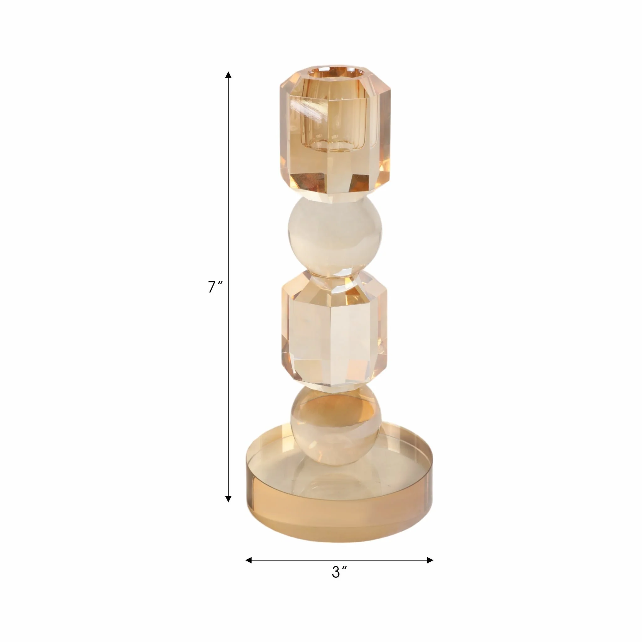 8" Geo Crystal Taper Holder, Amber - Image 6