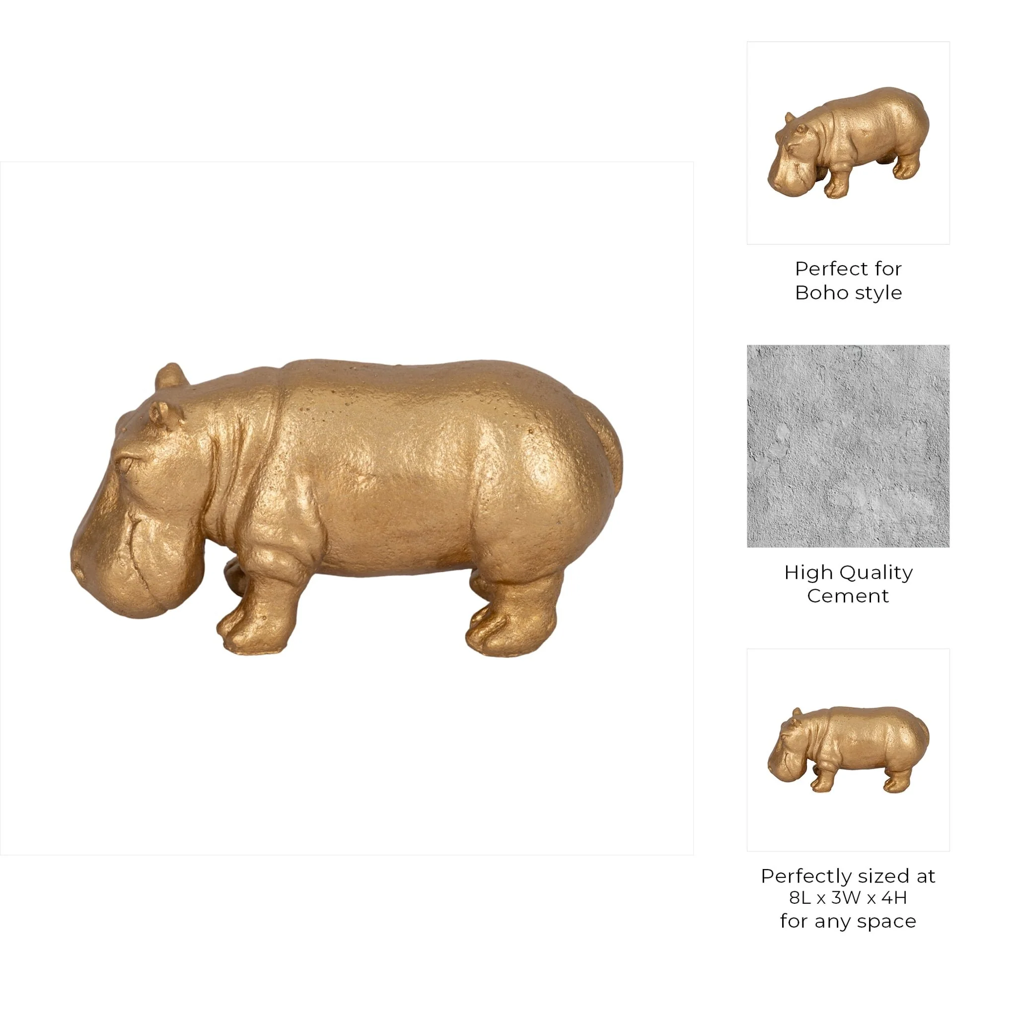 8" Hungry Hippo, Gold - Image 9