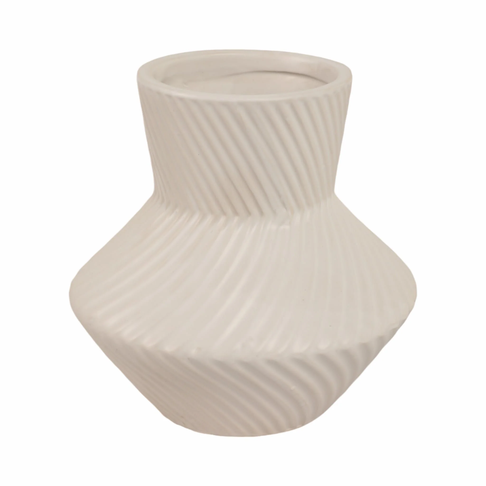 8" Modern Totem Vase, White - Image 4