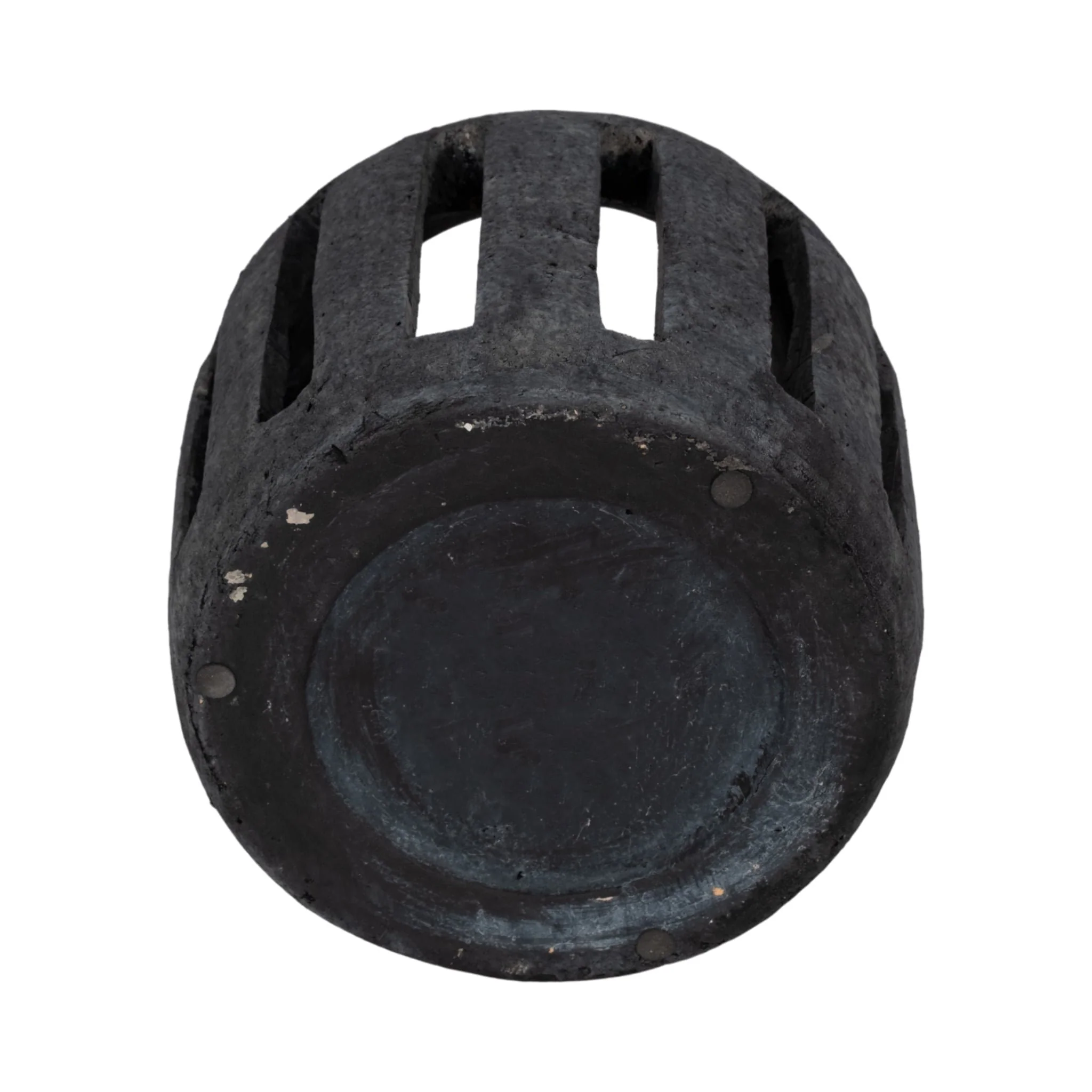 8" Round Lantern Hurricane With Open Slats, Black - Image 6