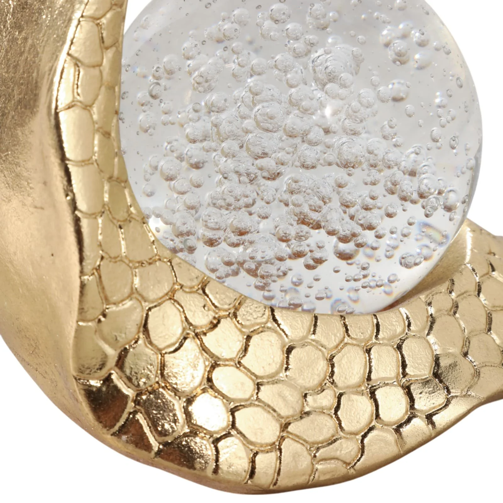 8" Snail With Glass Ball, Gold - Image 5