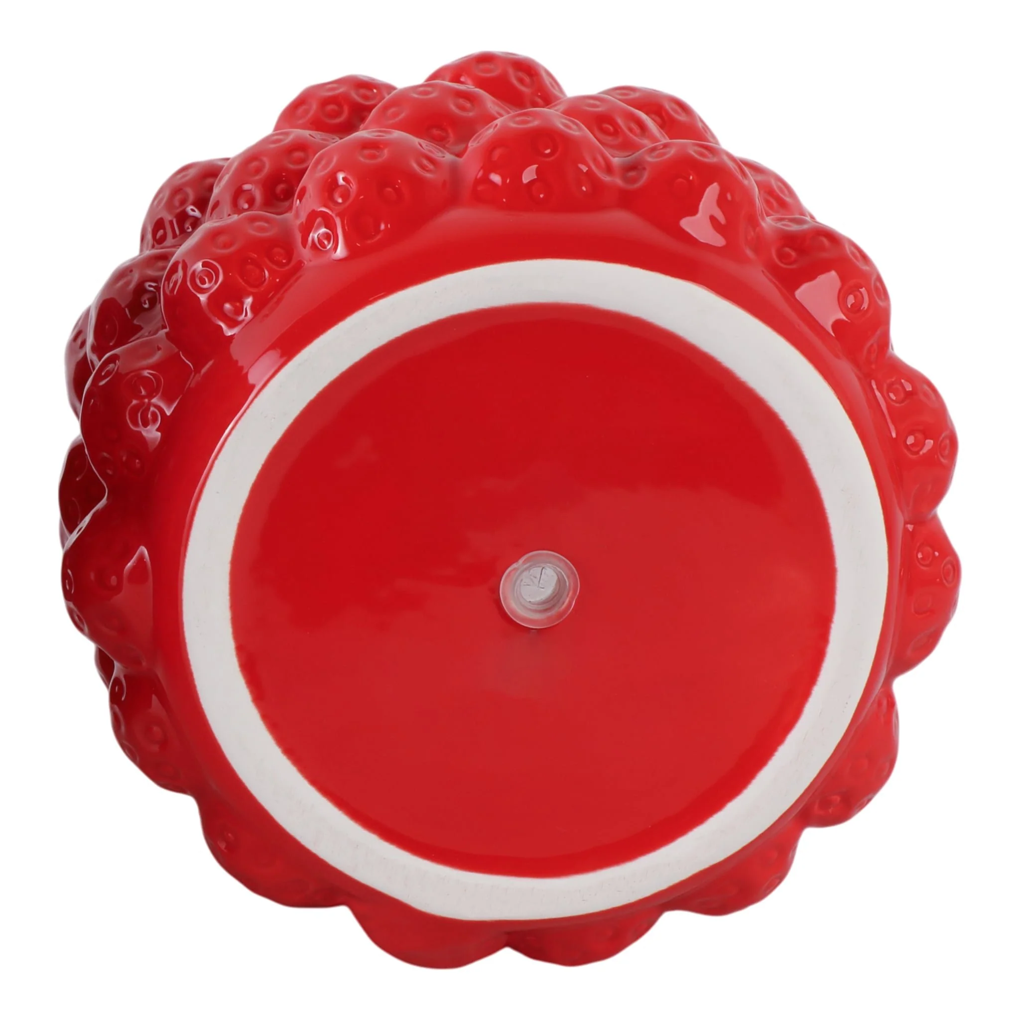 8" Strawberries Flower Pot, Red - Image 5