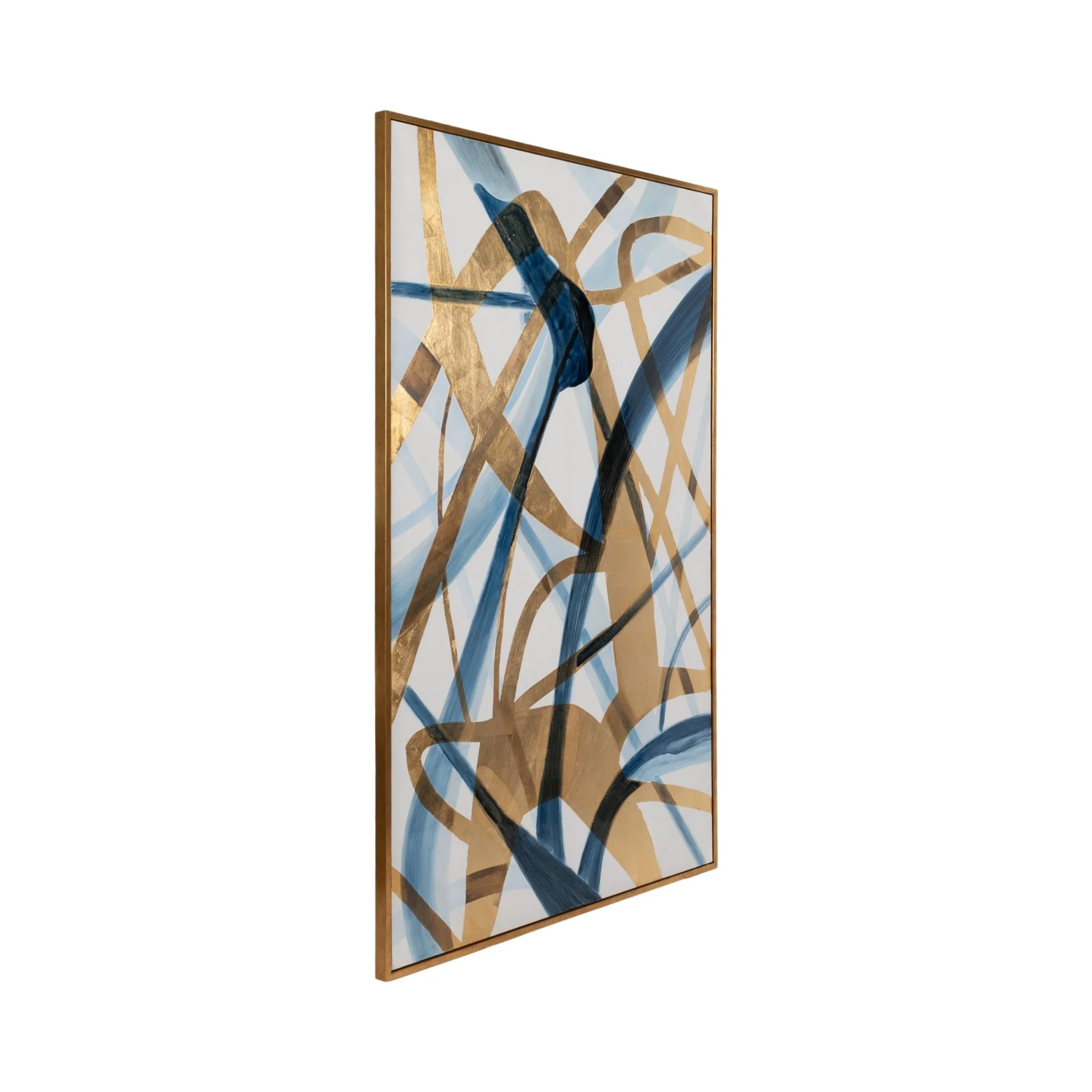 82x52, Abstract Hand Painted Oil Painting, Blue - Image 2