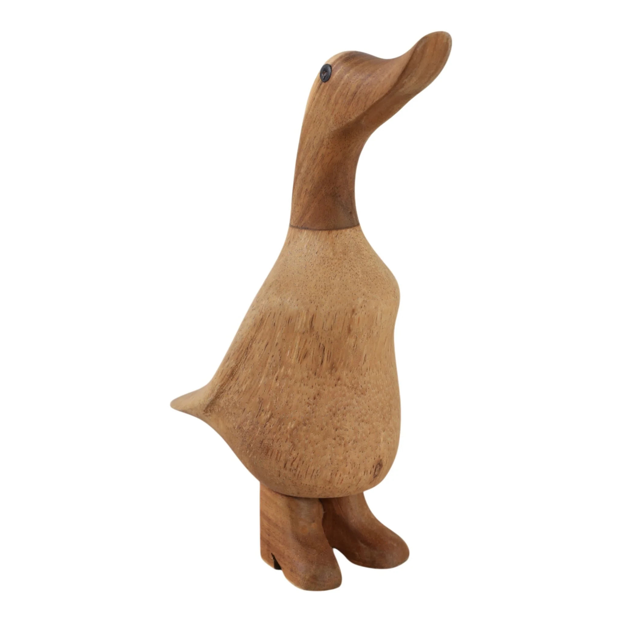 8x4" Natural Wood Duck In Boots, Brown - Image 2