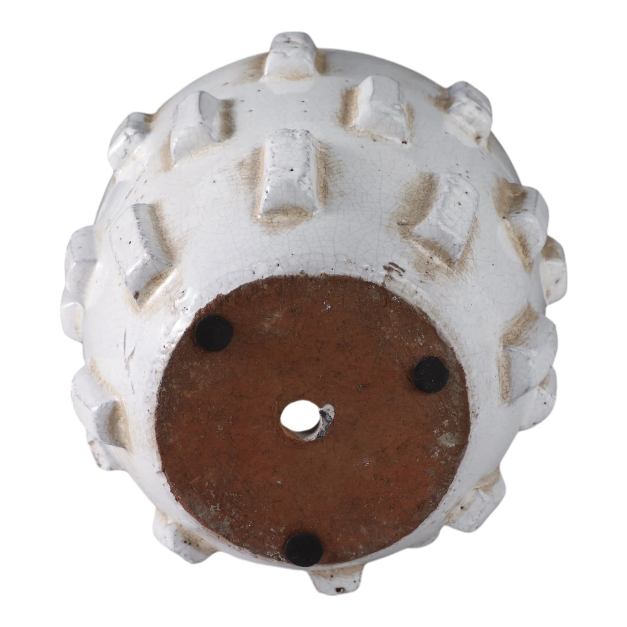8x7" Sculptural Hobnail Planter, White - Image 6