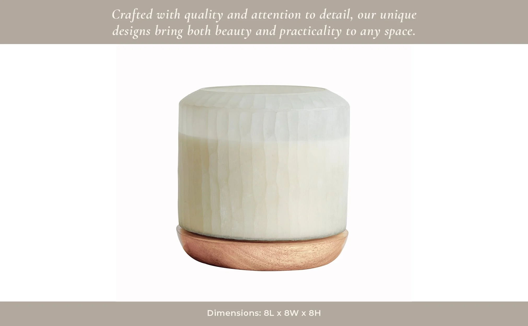8x8" 105 Oz Starry Sky Wood Base Candle, White/nat - Image 13