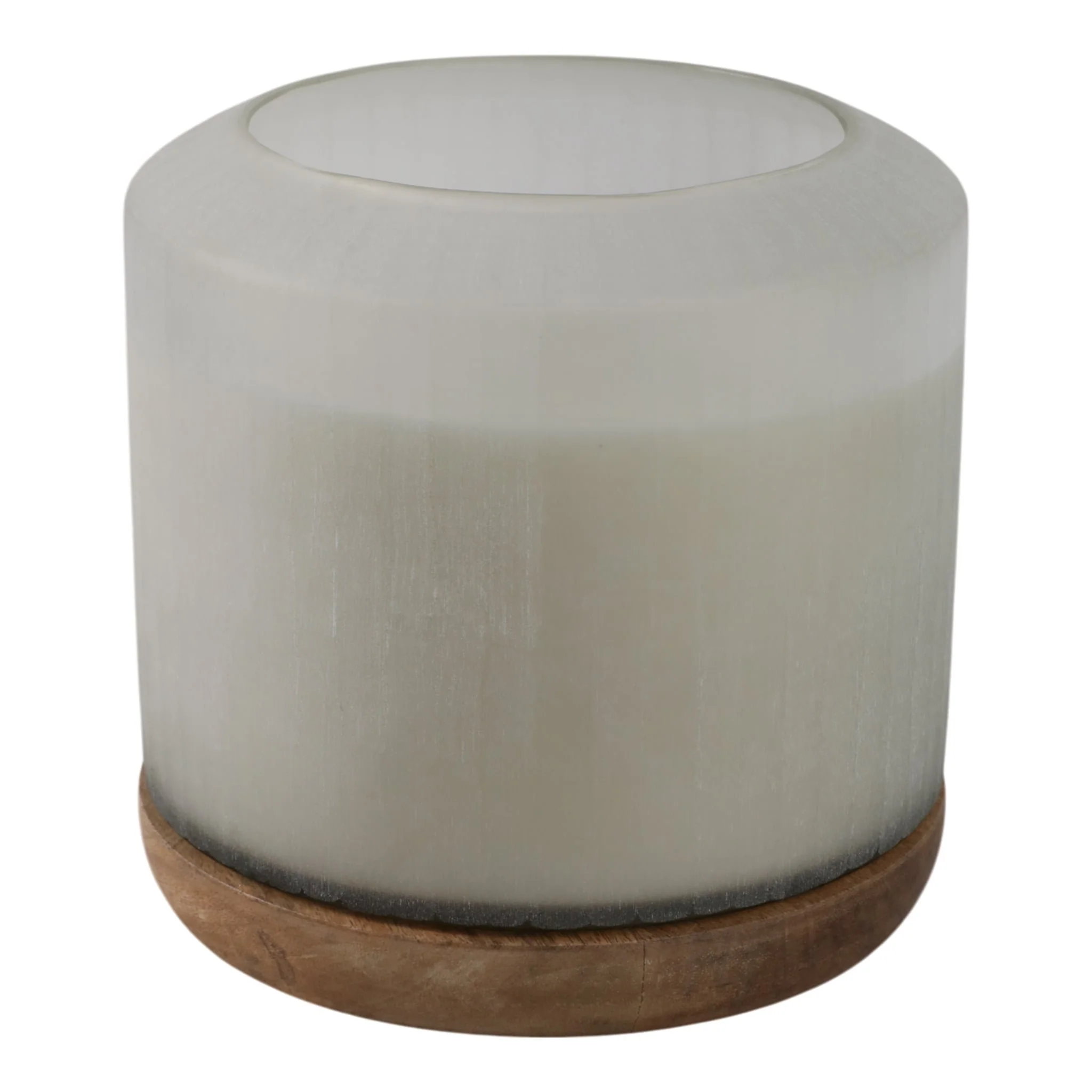 8x8" 105 Oz Starry Sky Wood Base Candle, White/nat - Image 2