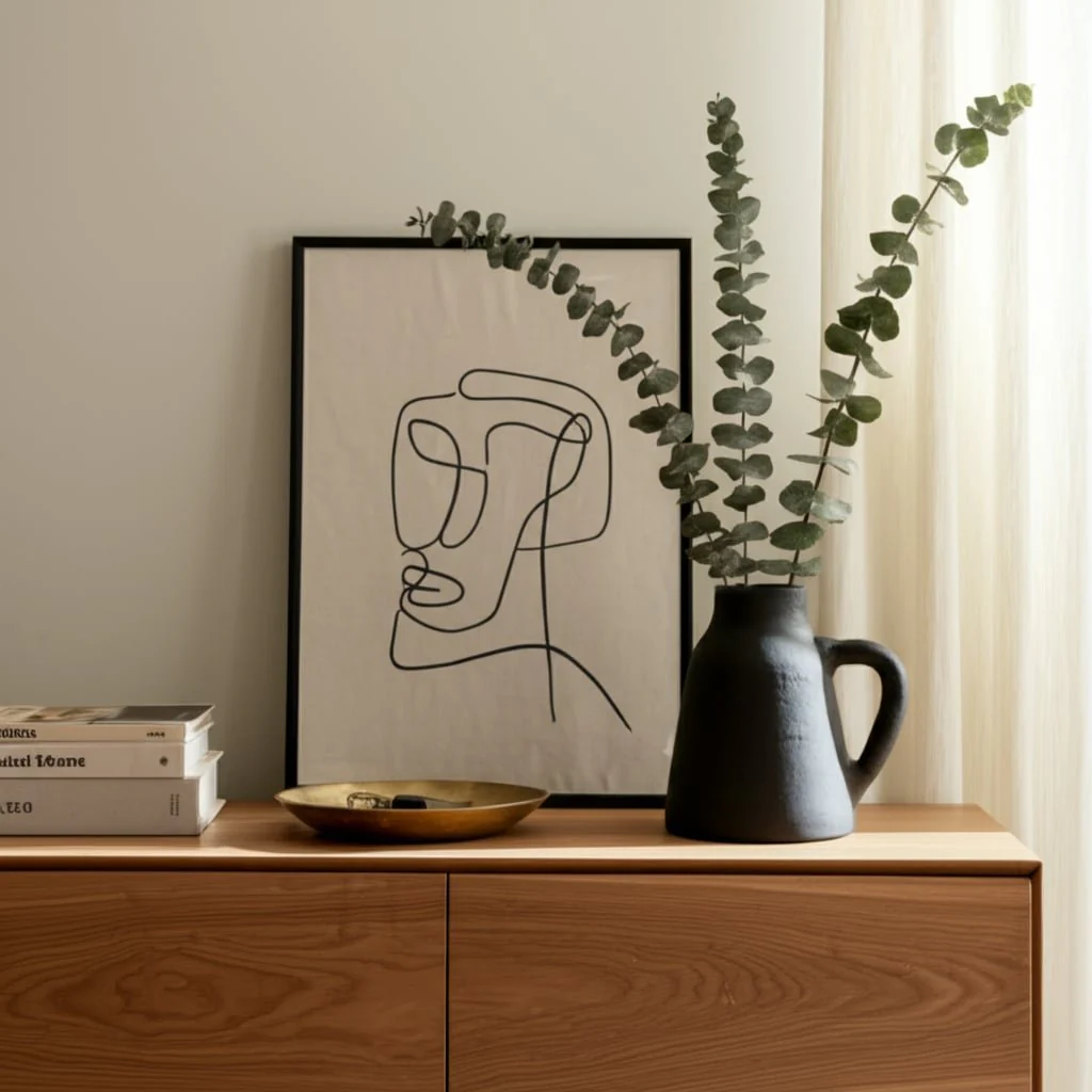 8x8" Terracotta Vase With Handle, Black - Image 10