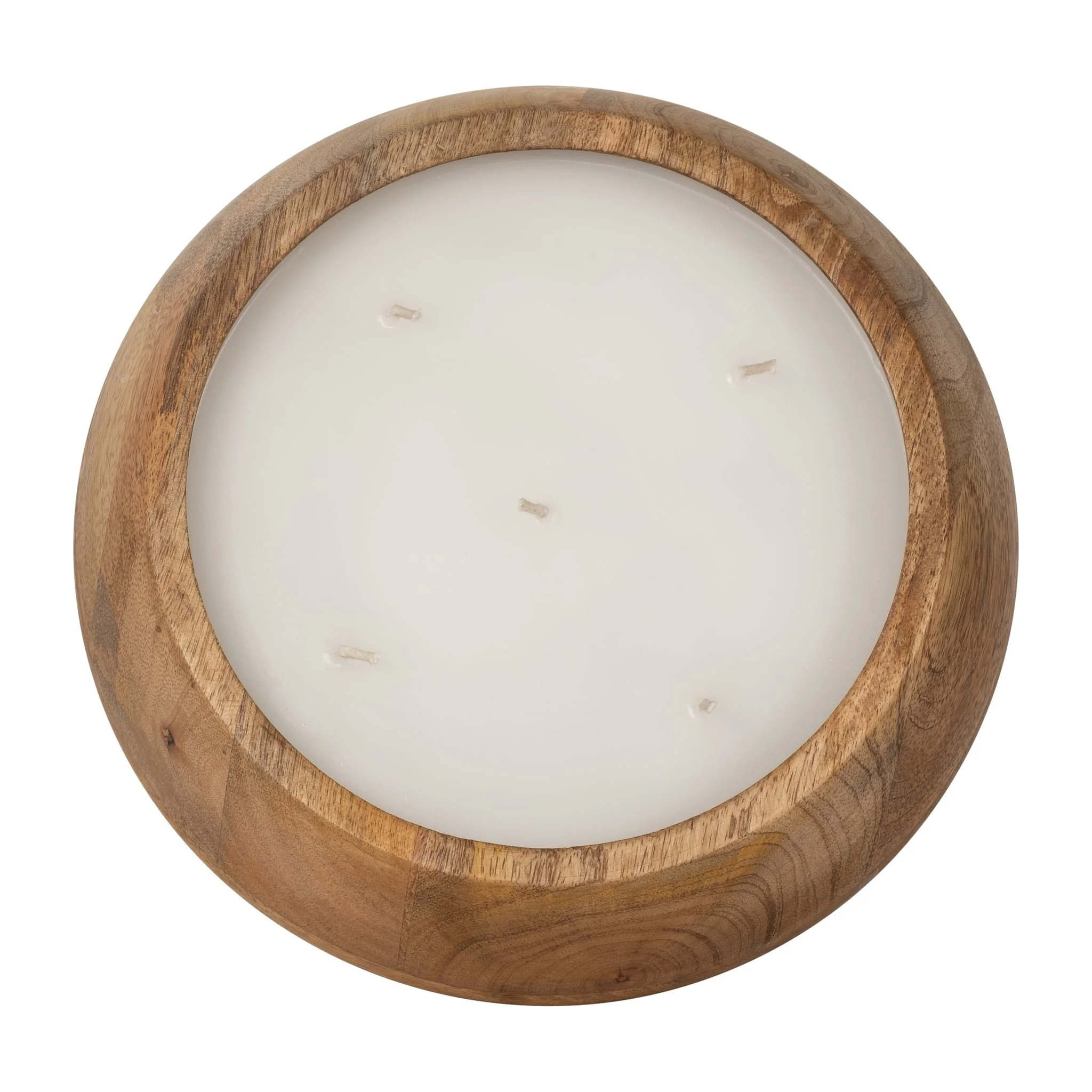 9" 20 Oz Vanilla Modern Wood Bowl Candle, Natural - Image 4