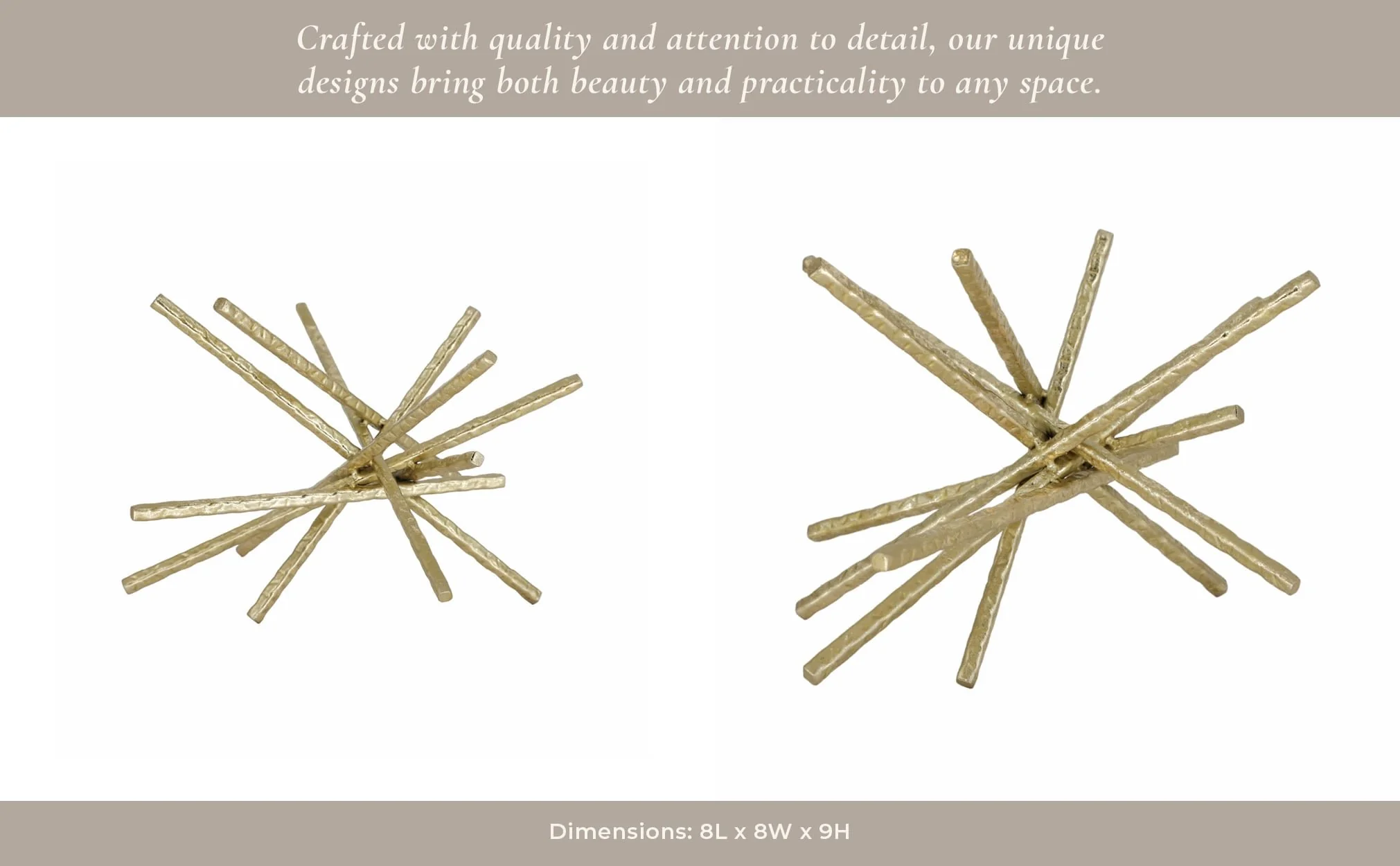 9" Abstract Bar Object, Champagne - Image 12