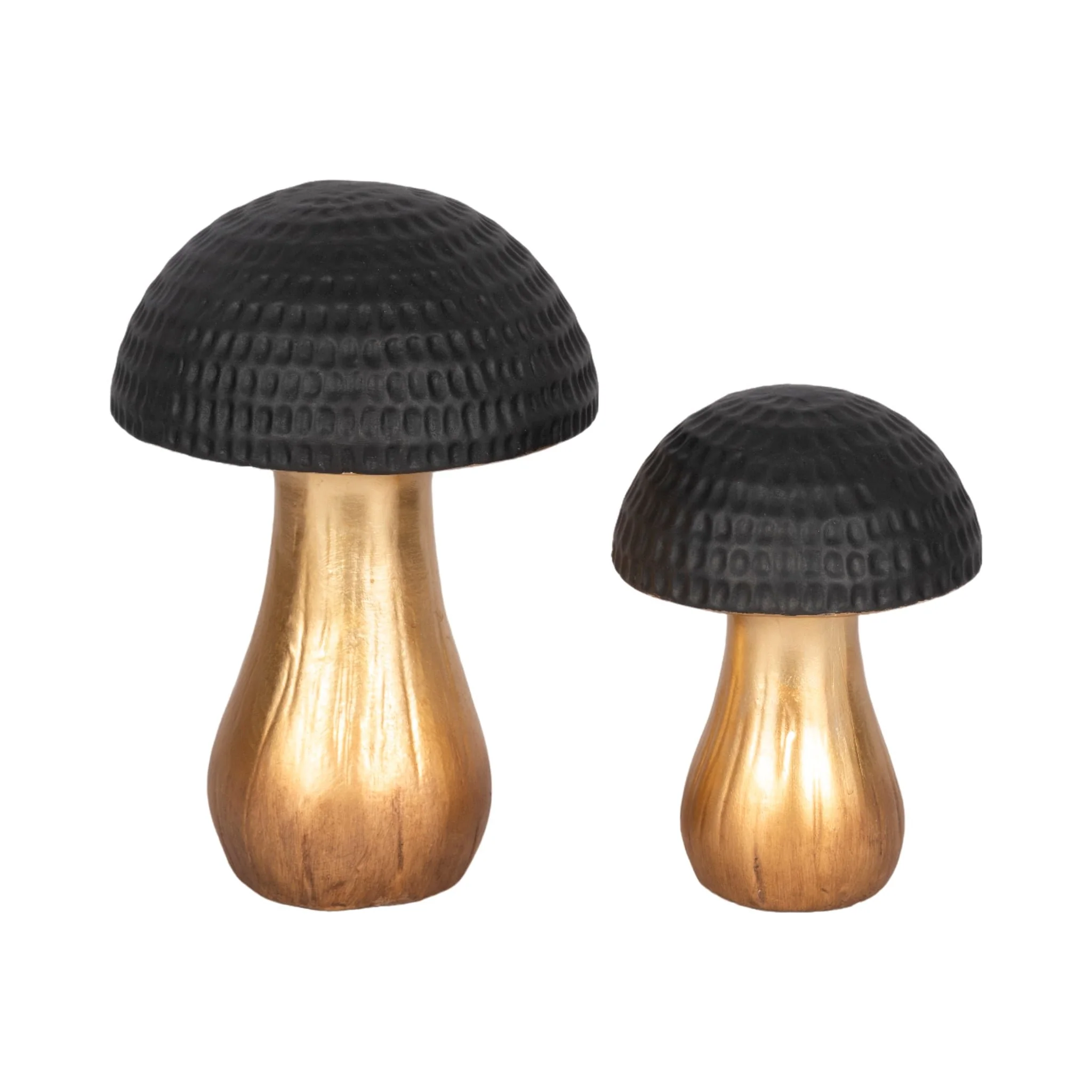 9" Hammered Top Mushroom, Black/gold - Image 6