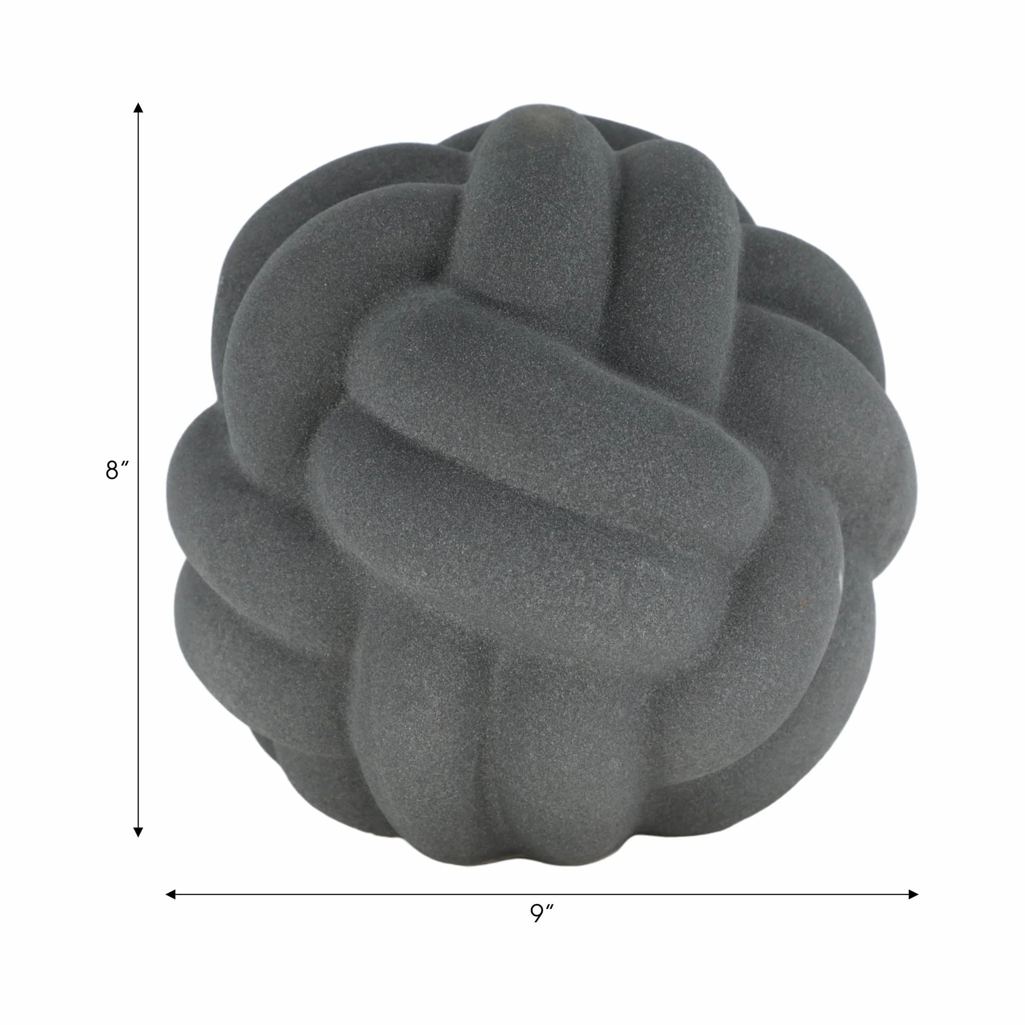 9" Knot Orb Rough Texture, Black - Image 8