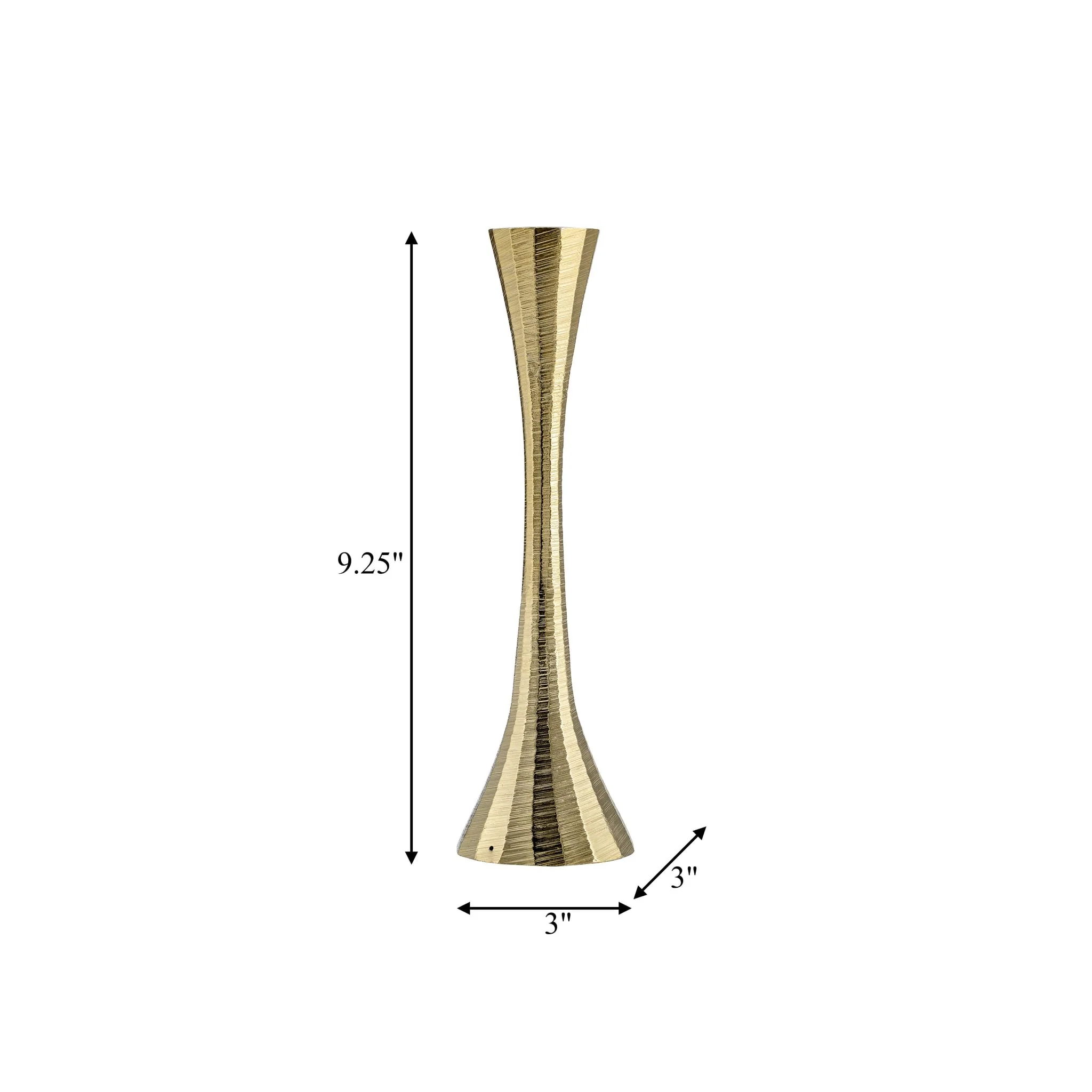 9" Metal, Taper Candle Holder, Brass - Image 9