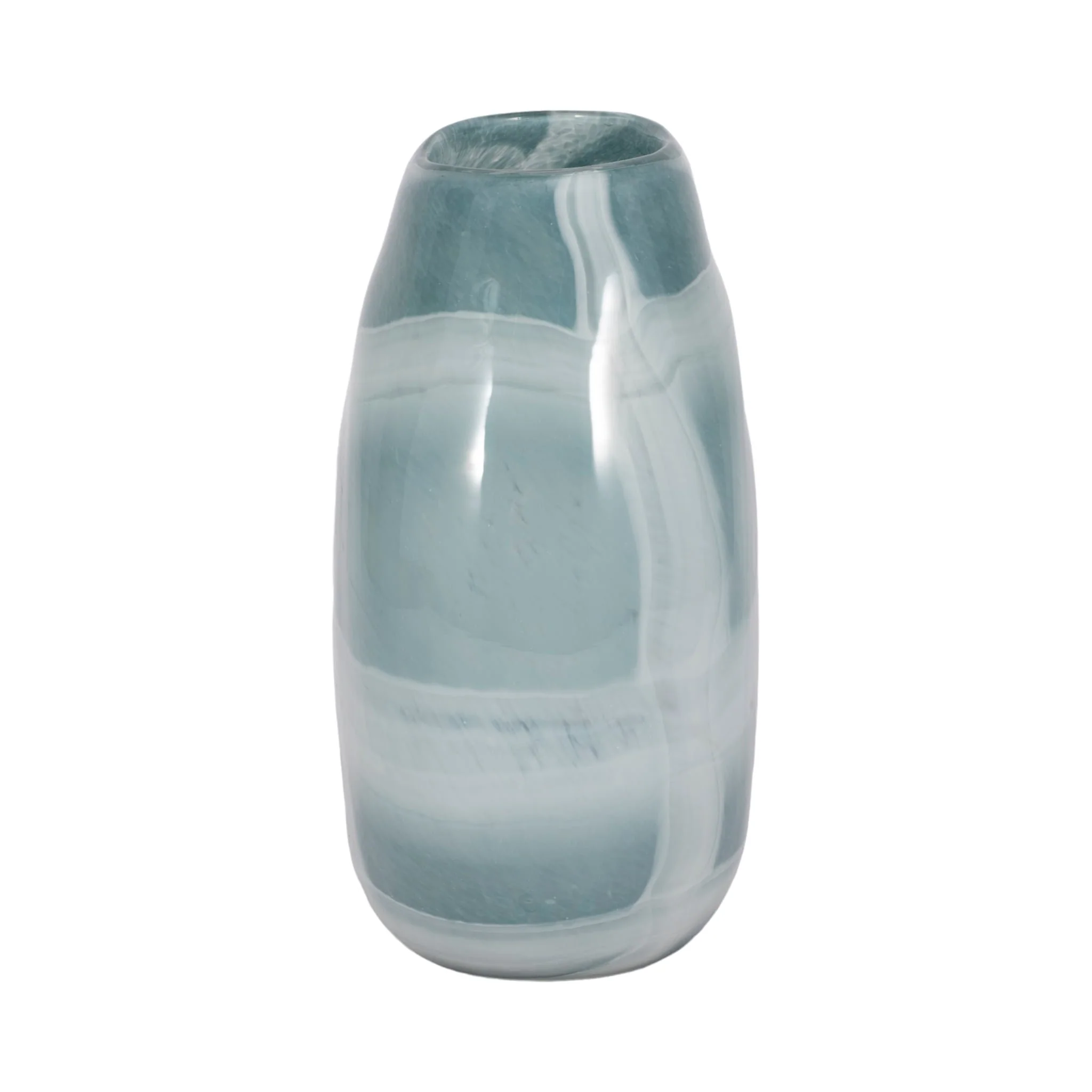 9" Slim Swirled Vase, Blue/white - Image 4