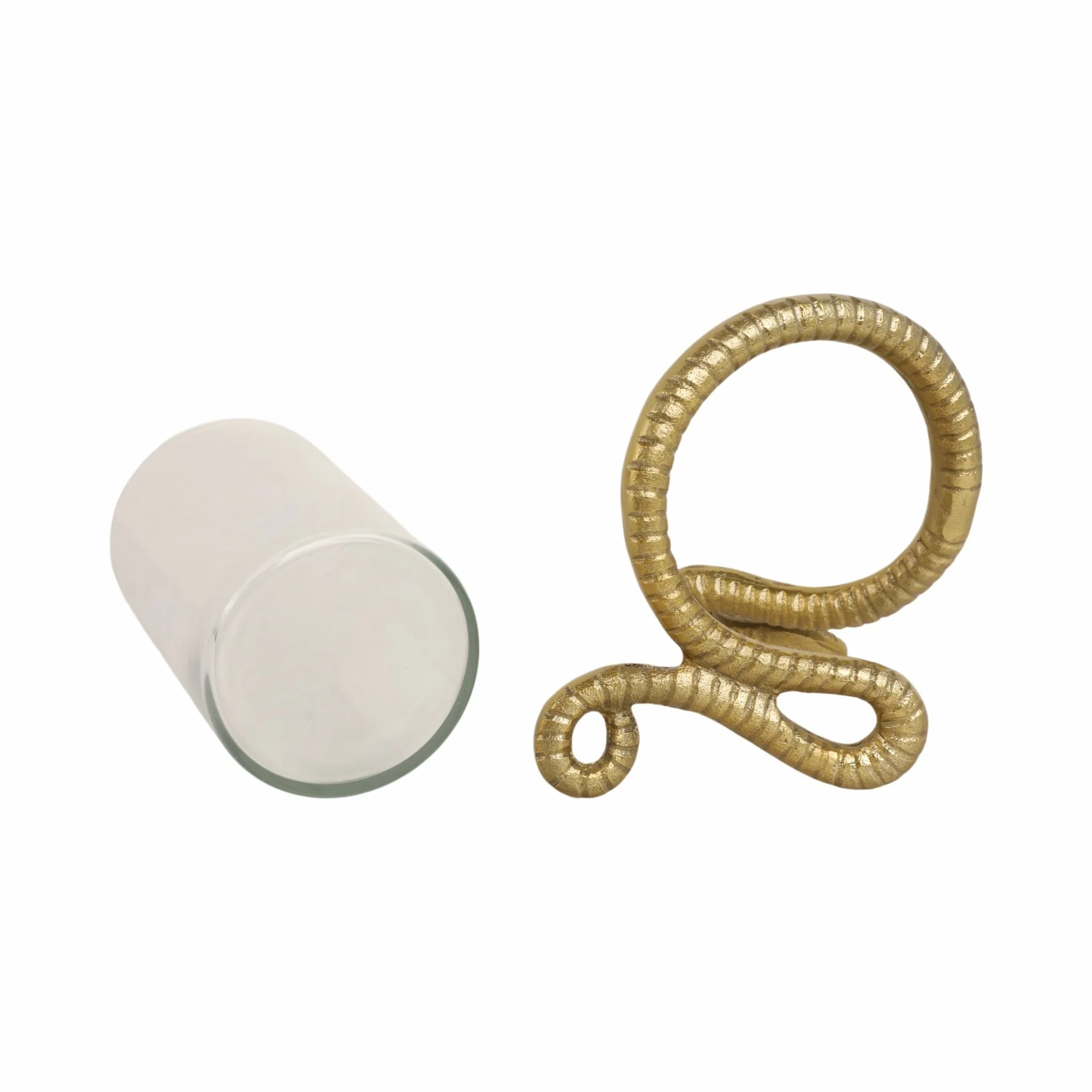9" Snake Around Pillar Holder, Gold - Image 8