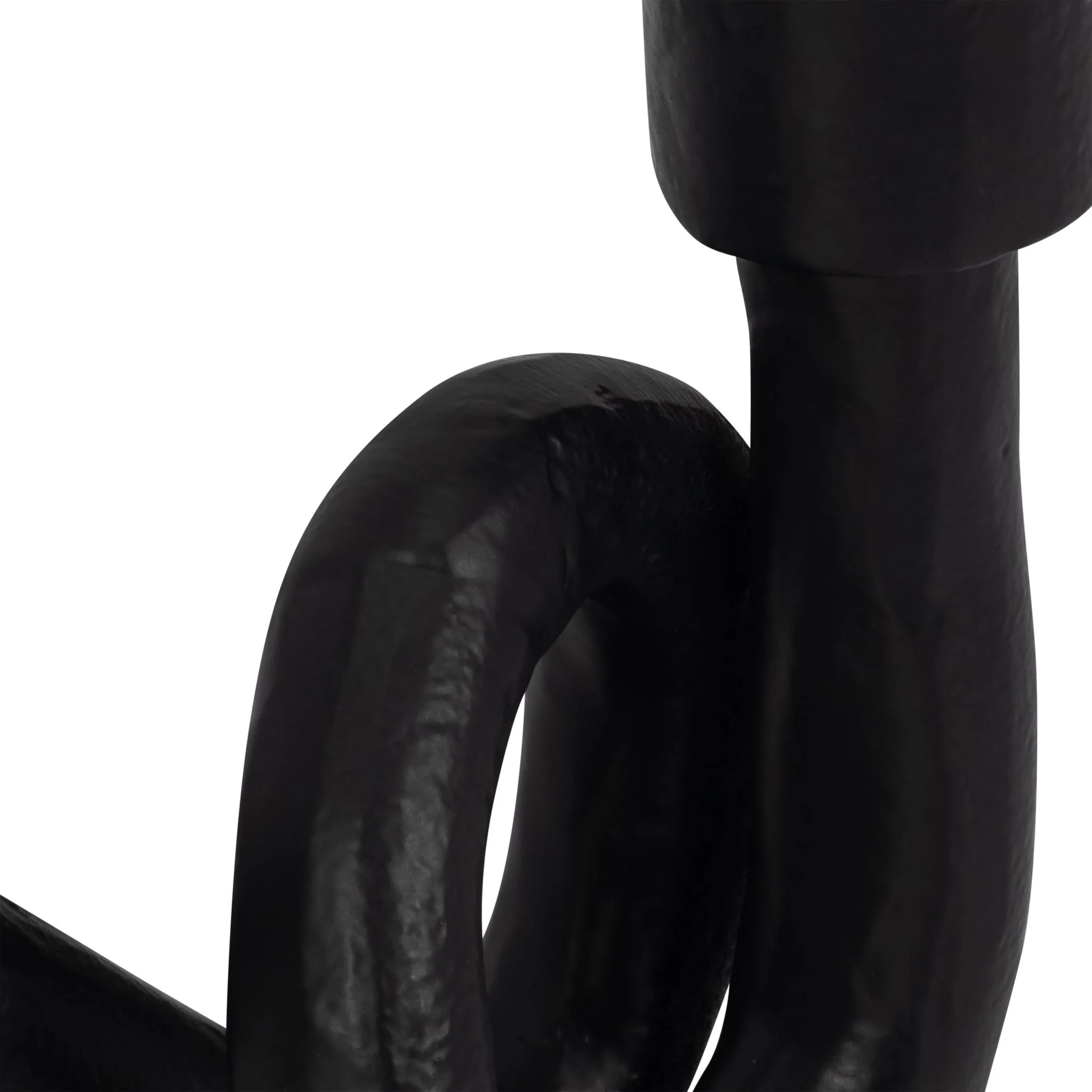9" Swirled 2 Taper Candleholder, Black - Image 6