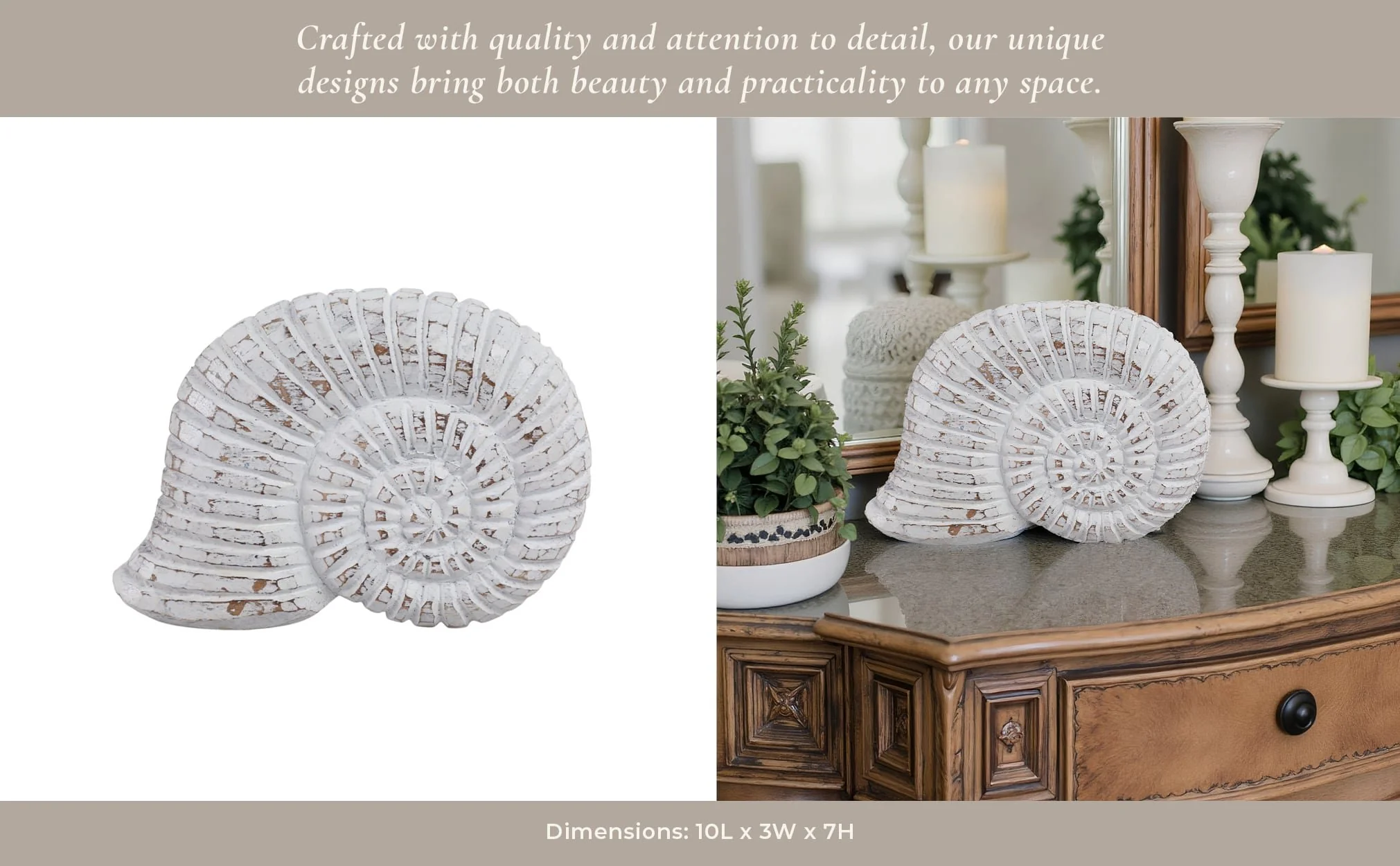 9" Wooden Snail Decor, Wht - Image 12