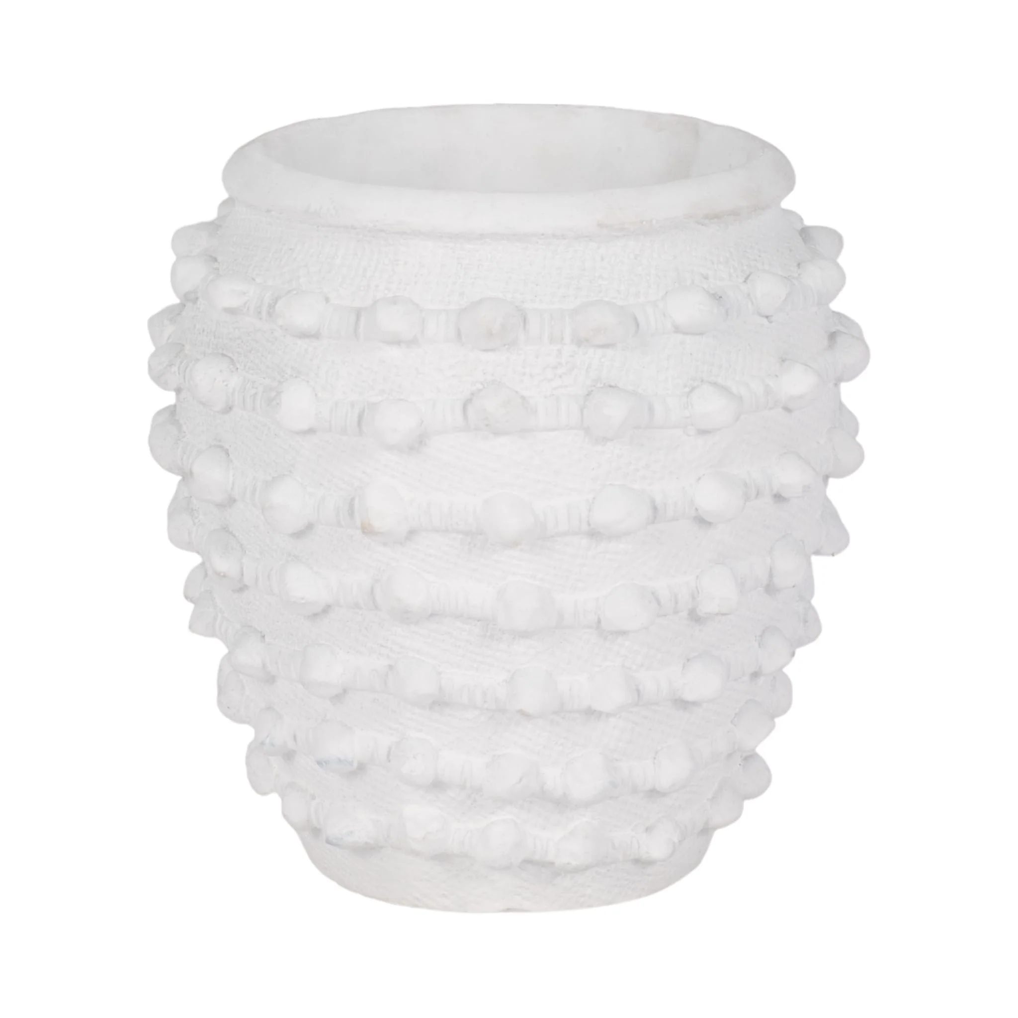9" Woven Knot Planter, White