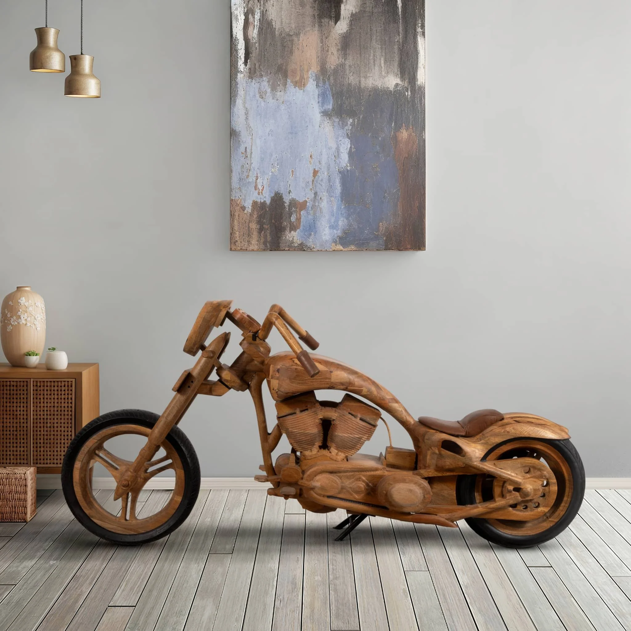 96"wooden Chopper Bike, Natural, Kd - Image 10