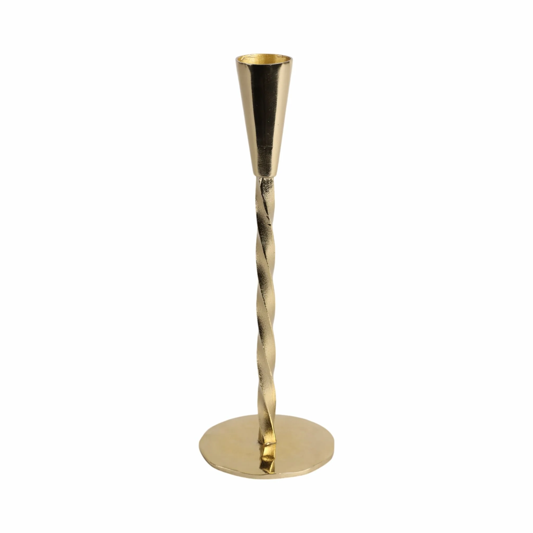 9x3" Twisted Taper Holder, Gold