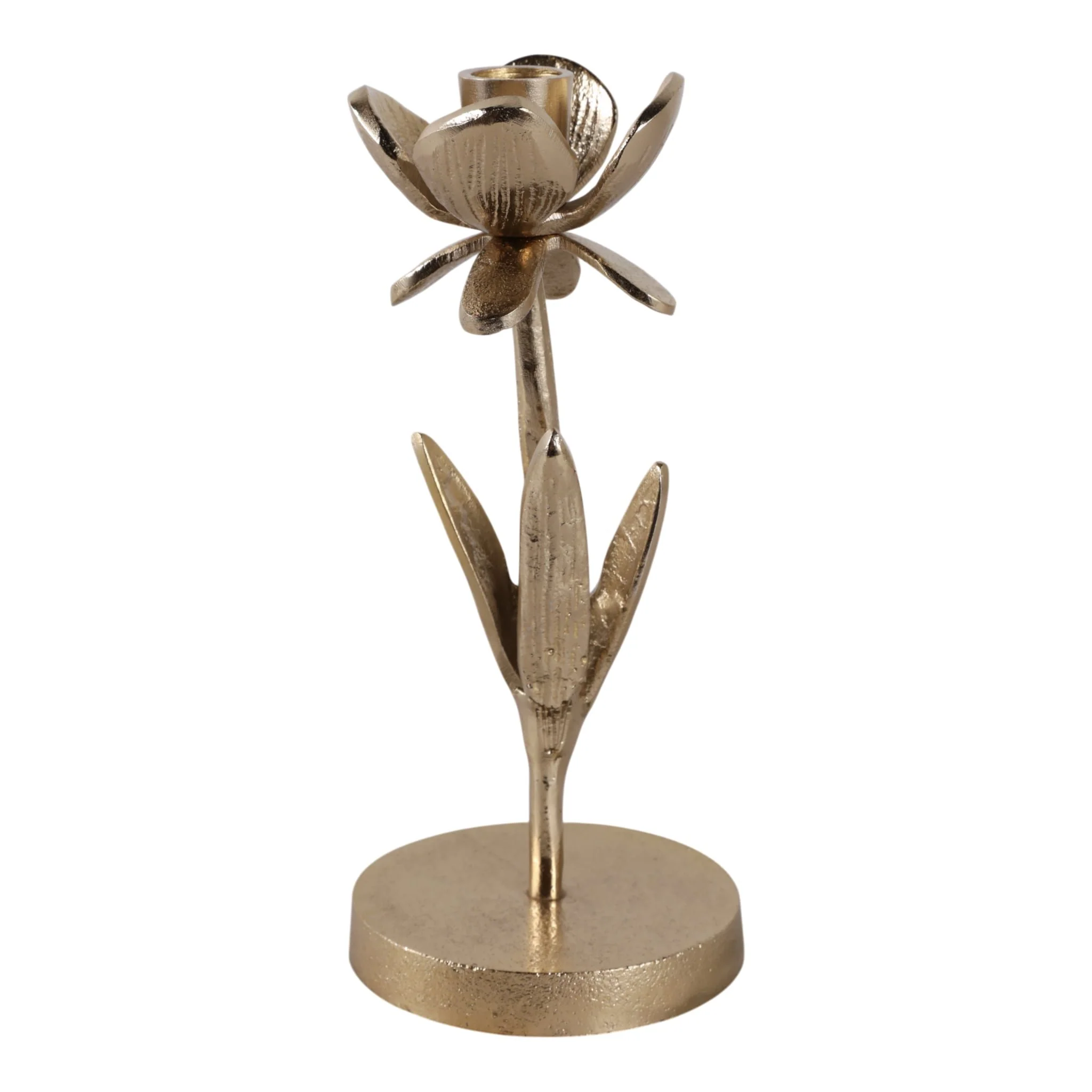 9x4" Flower Bloom Taper Holder, Champagne - Image 4