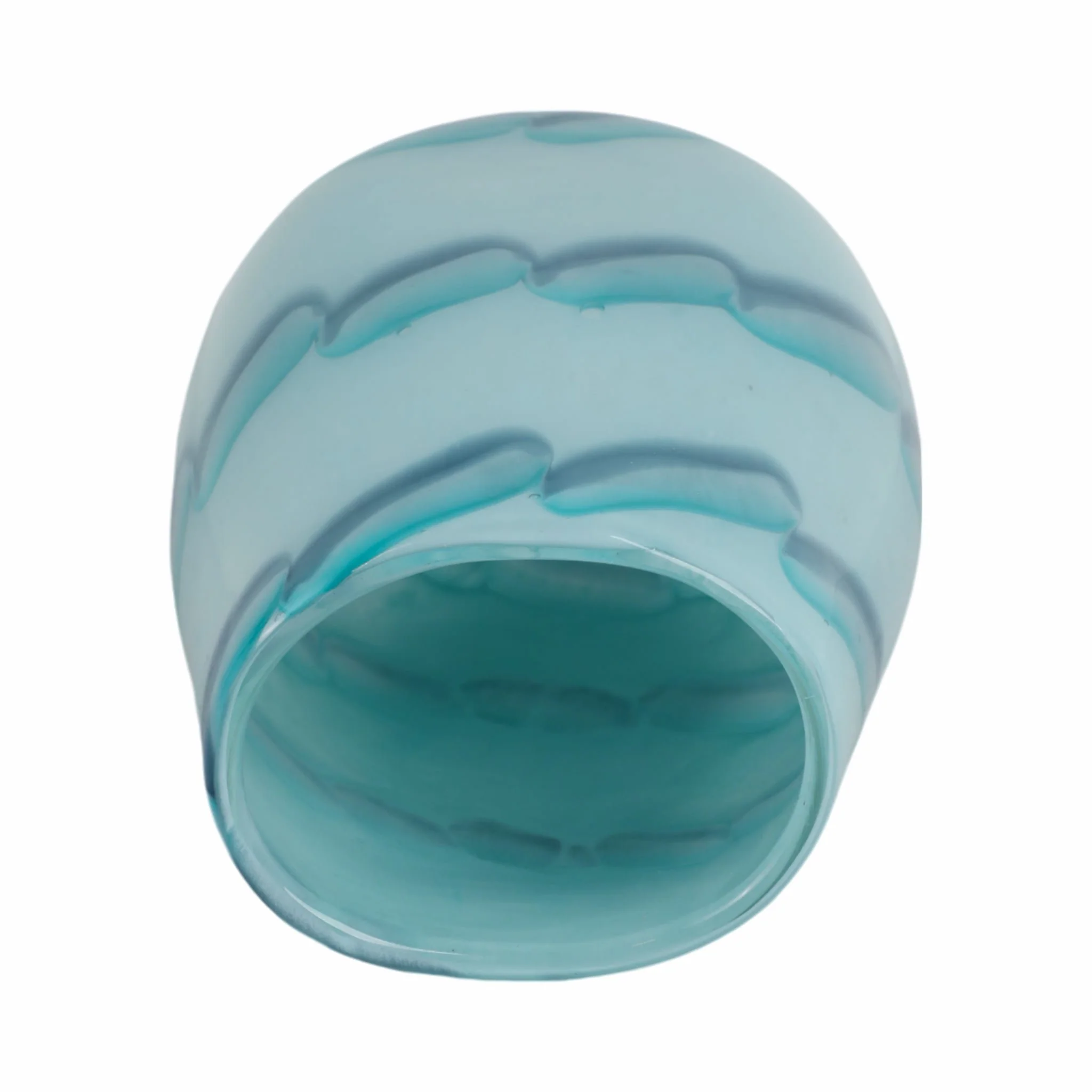 9x6" Bead Pattern Glass Vase, Blue - Image 7