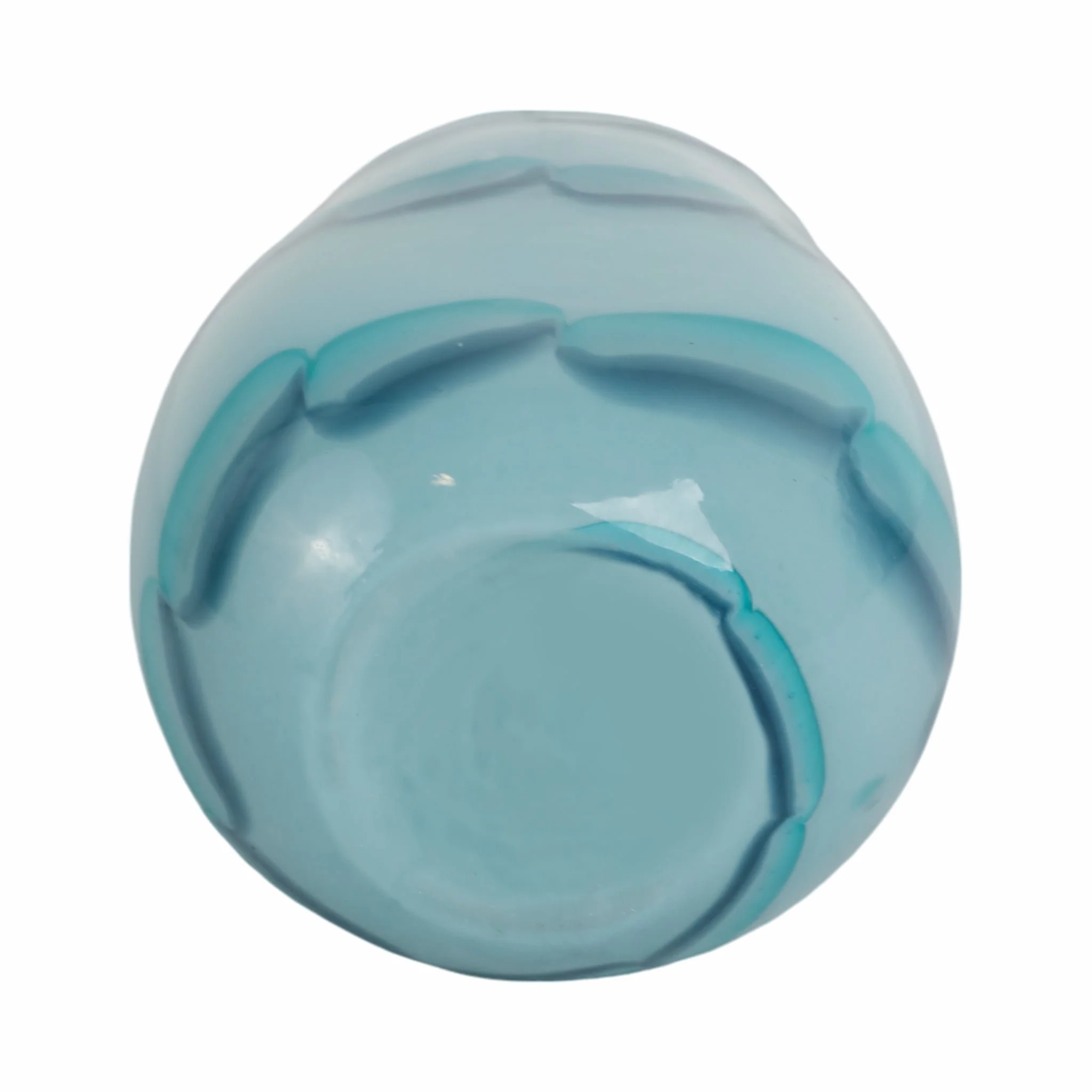 9x6" Bead Pattern Glass Vase, Blue - Image 8