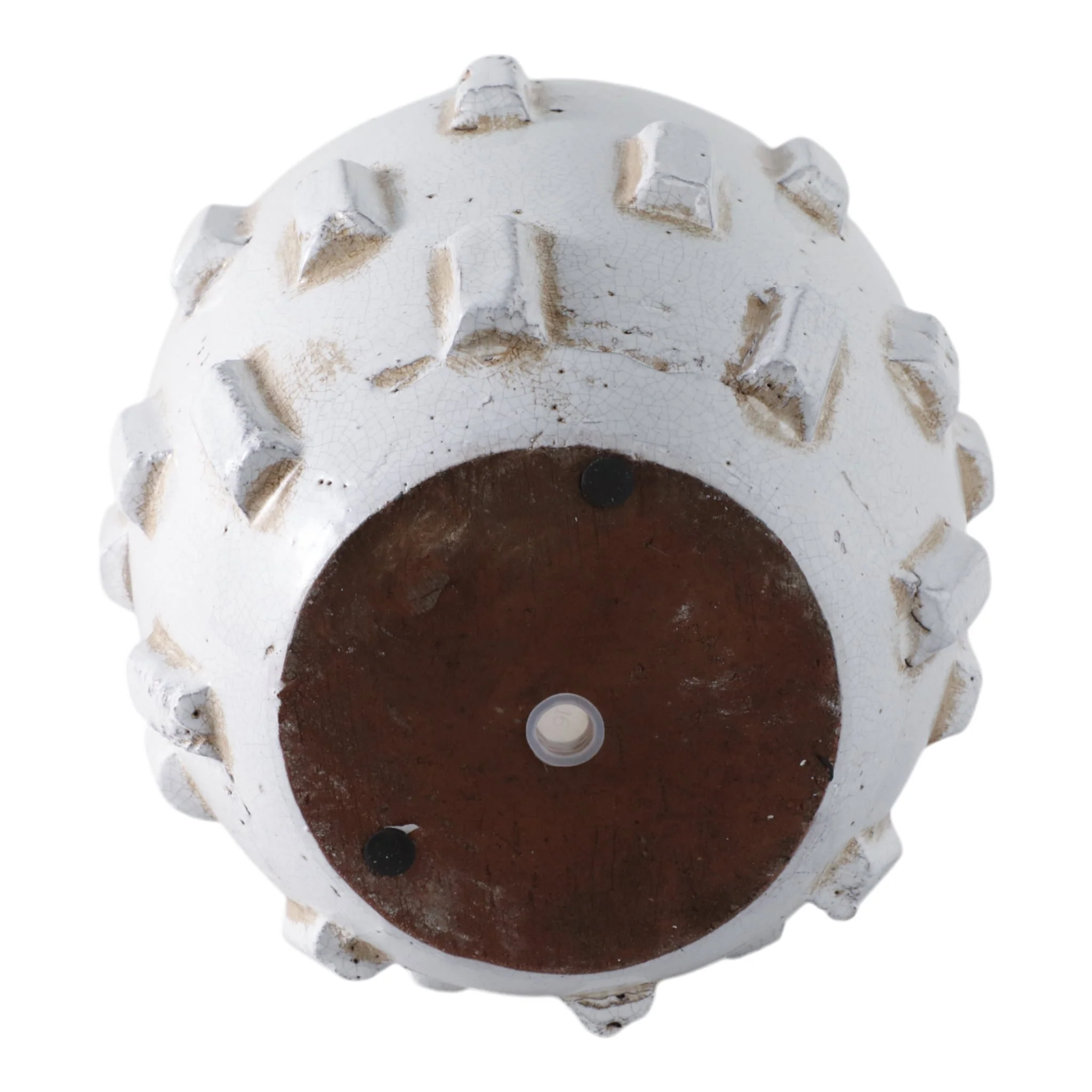 9x8" Sculptural Hobnail Planter, White - Image 7