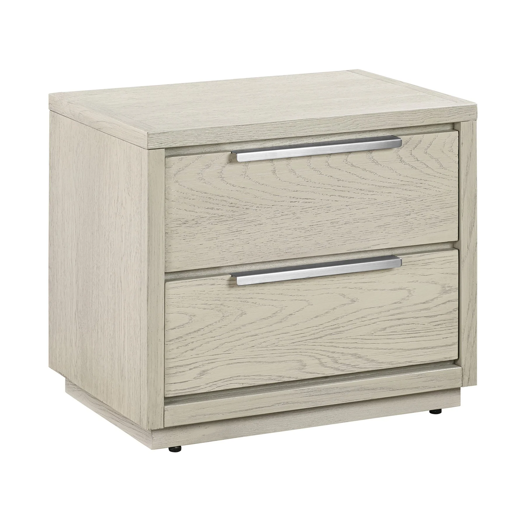 Abbey 2 Drawer Nightstand in Gray Oak Wood - Image 2