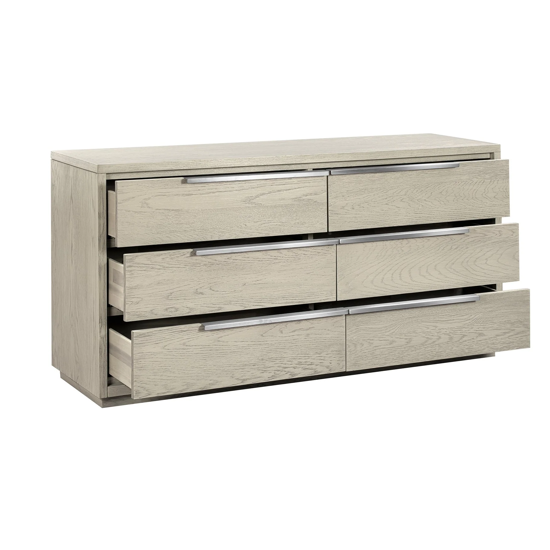 Abbey 6 Drawer Dresser in Gray Oak Wood - Image 3