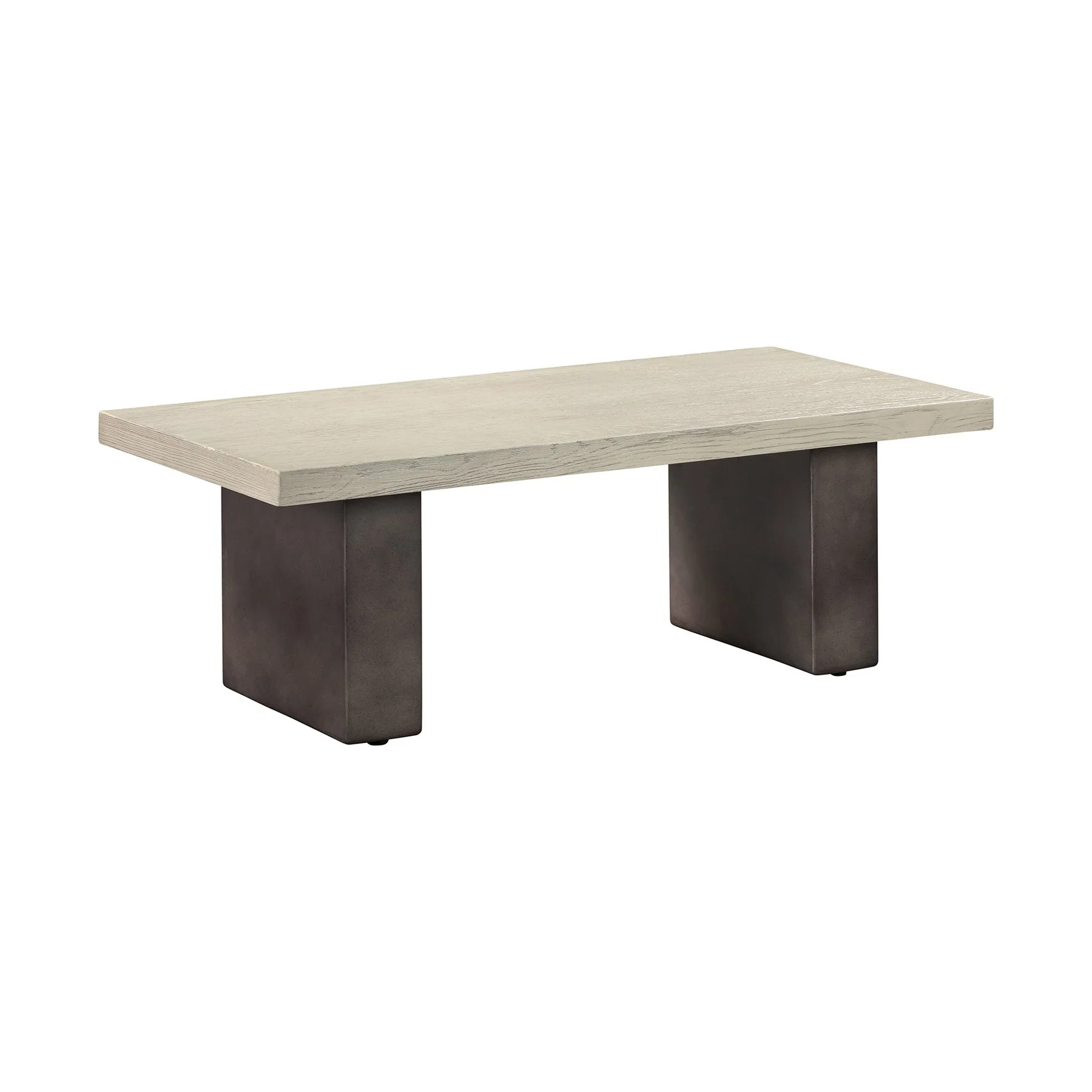 Abbey Concrete and Gray Oak Wood Dining Table - Image 2
