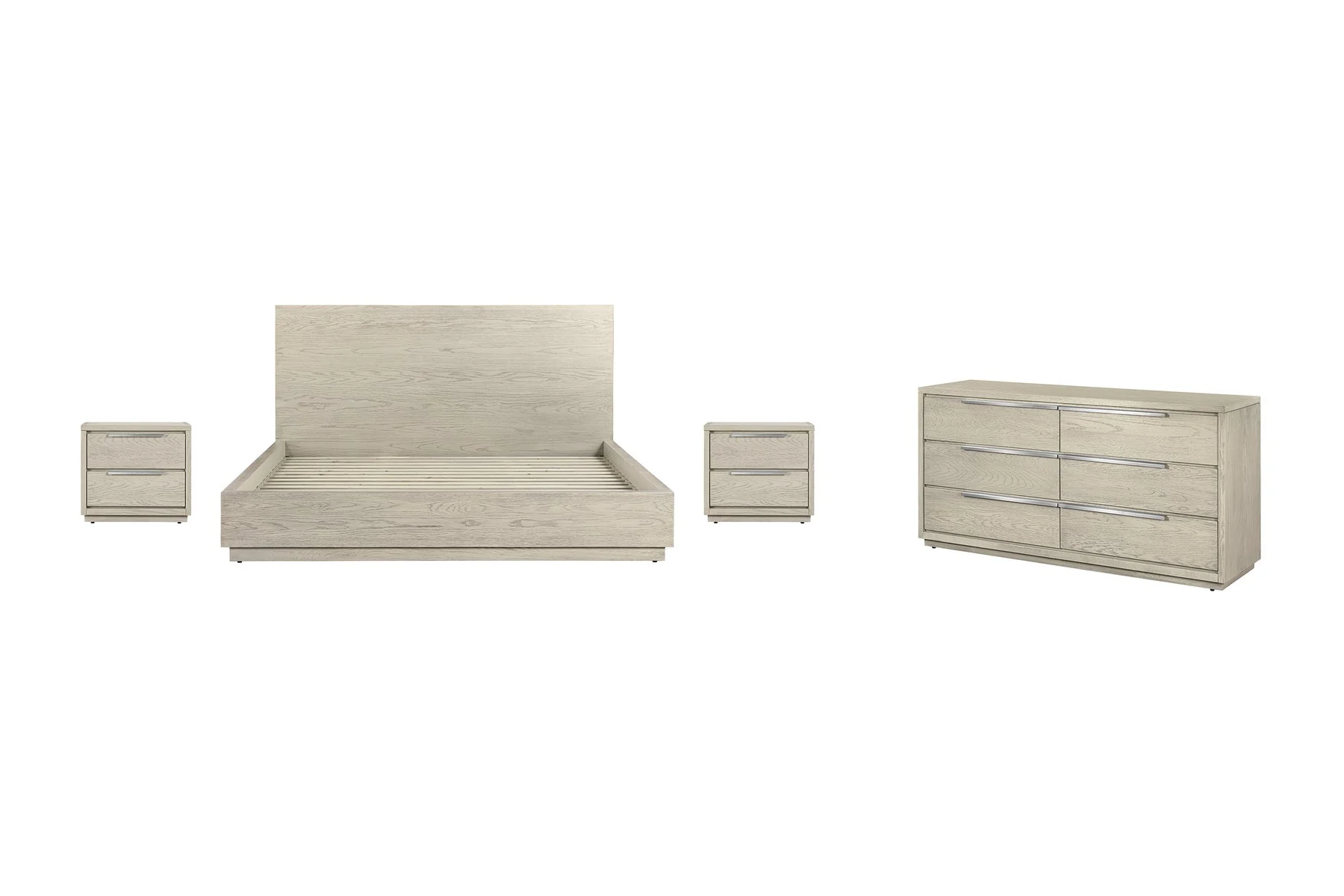 Abbey King 4 Piece Bedroom Set in Gray Oak Wood