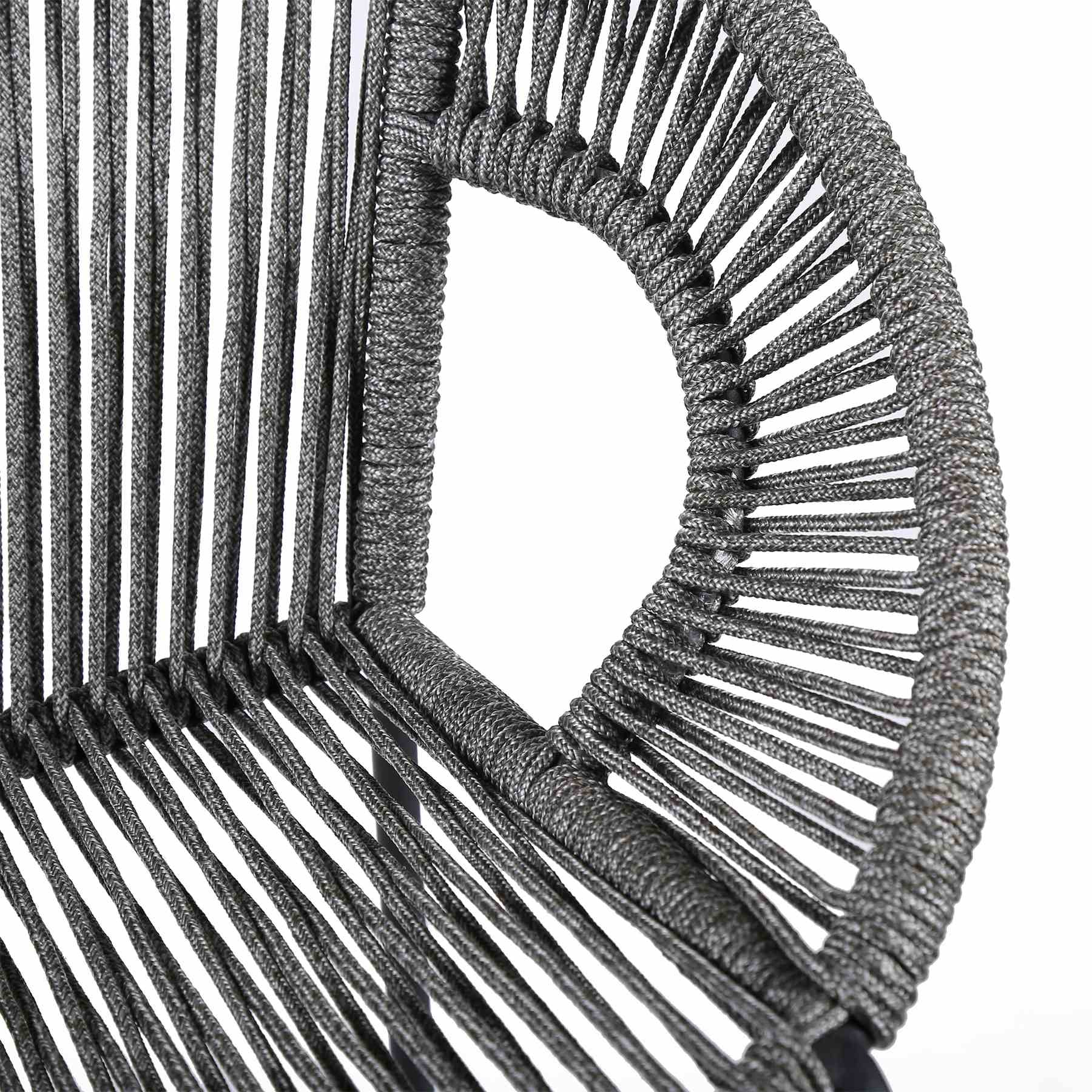 Acapulco 30" Indoor Outdoor Steel Bar Stool with Gray Rope - Image 6