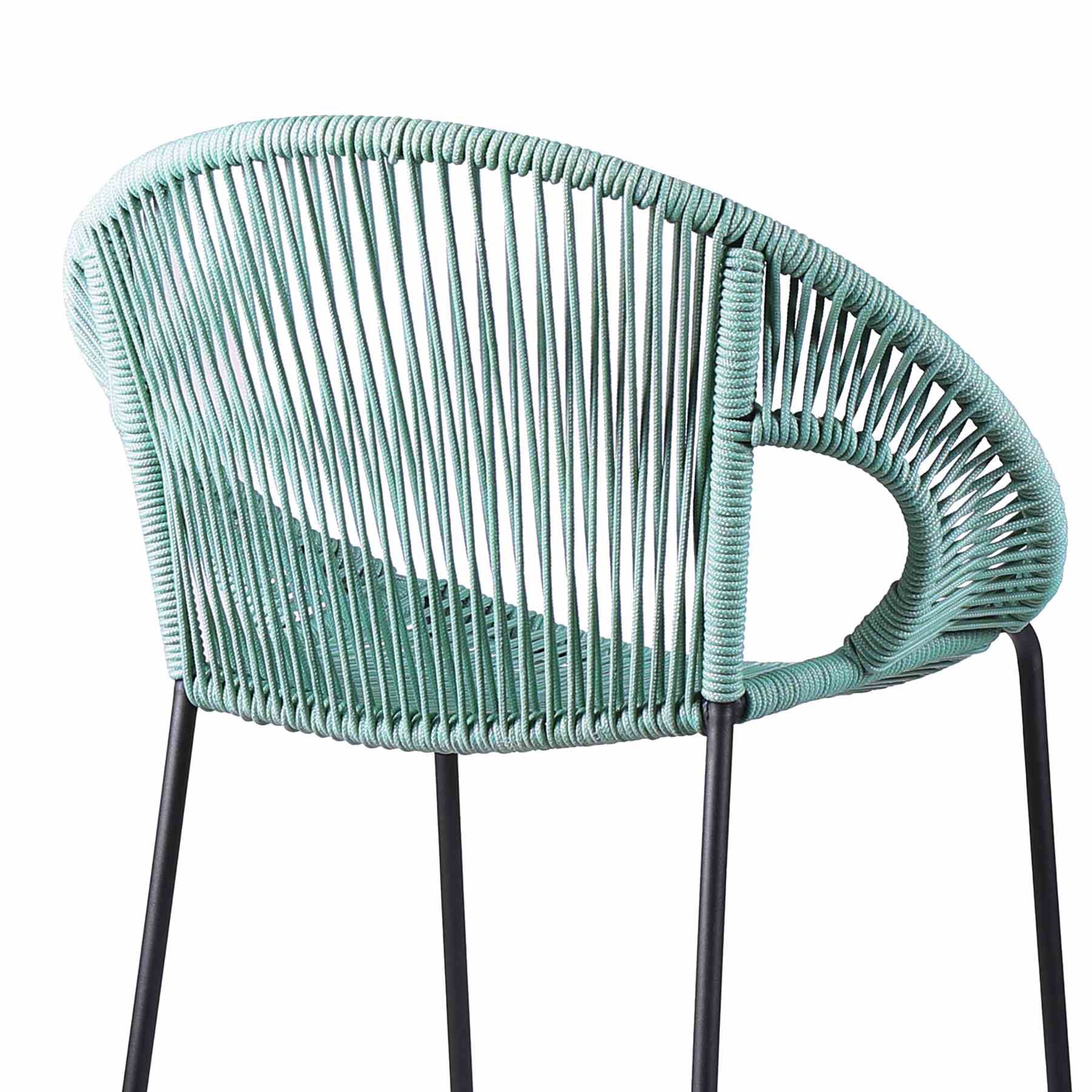 Acapulco 30" Indoor Outdoor Steel Bar Stool with Wasabi Rope - Image 5