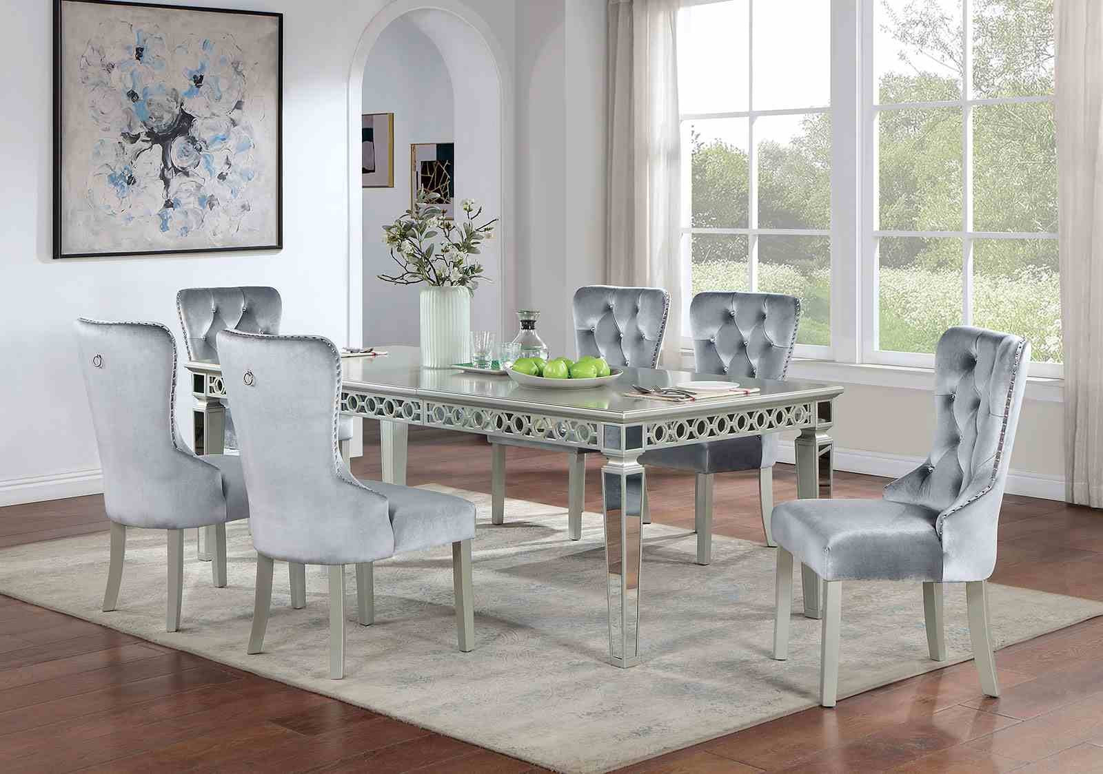 Adalia Dining Table, Silver