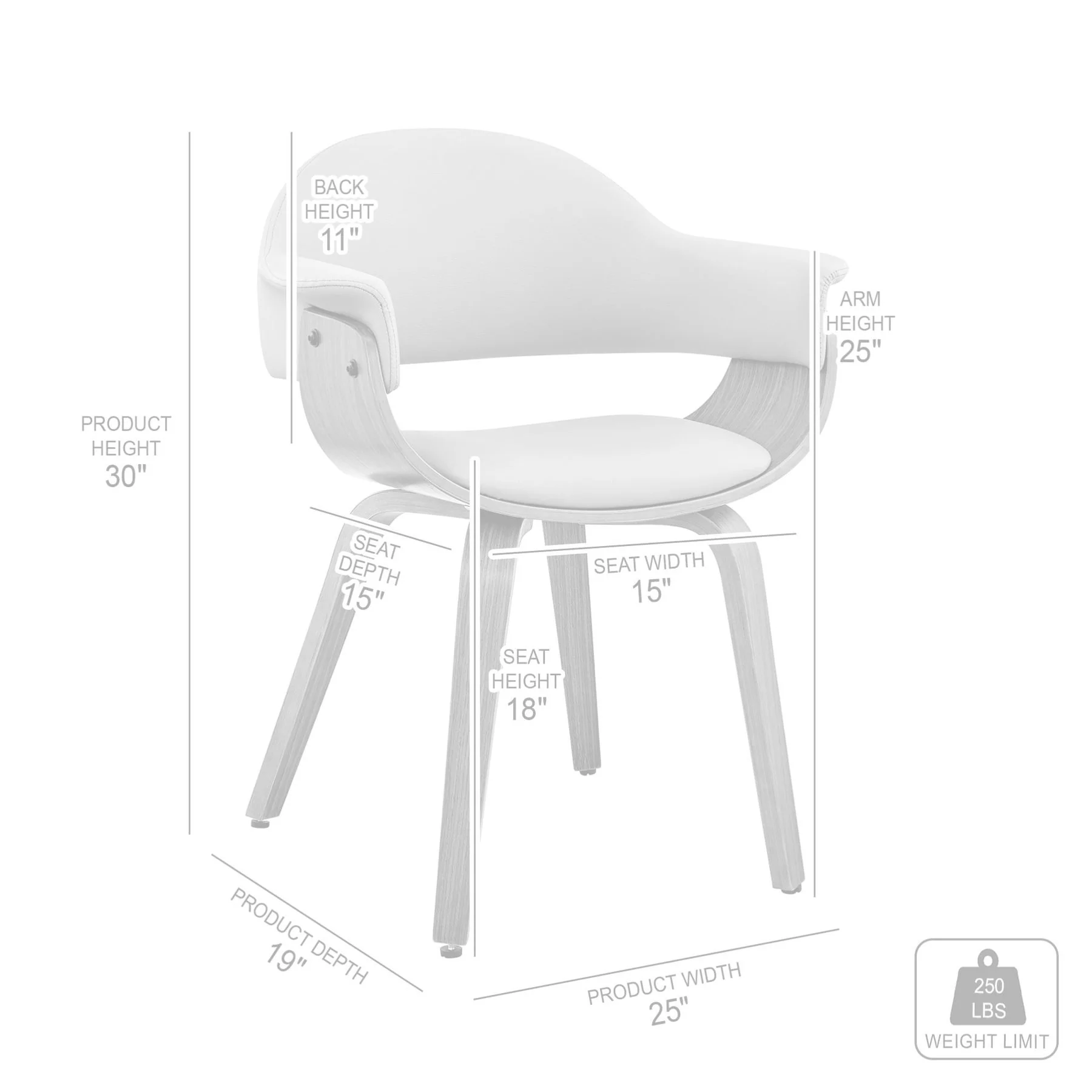 Adalyn Cream Faux Leather and Walnut Wood Dining Room Accent Chair - Image 10