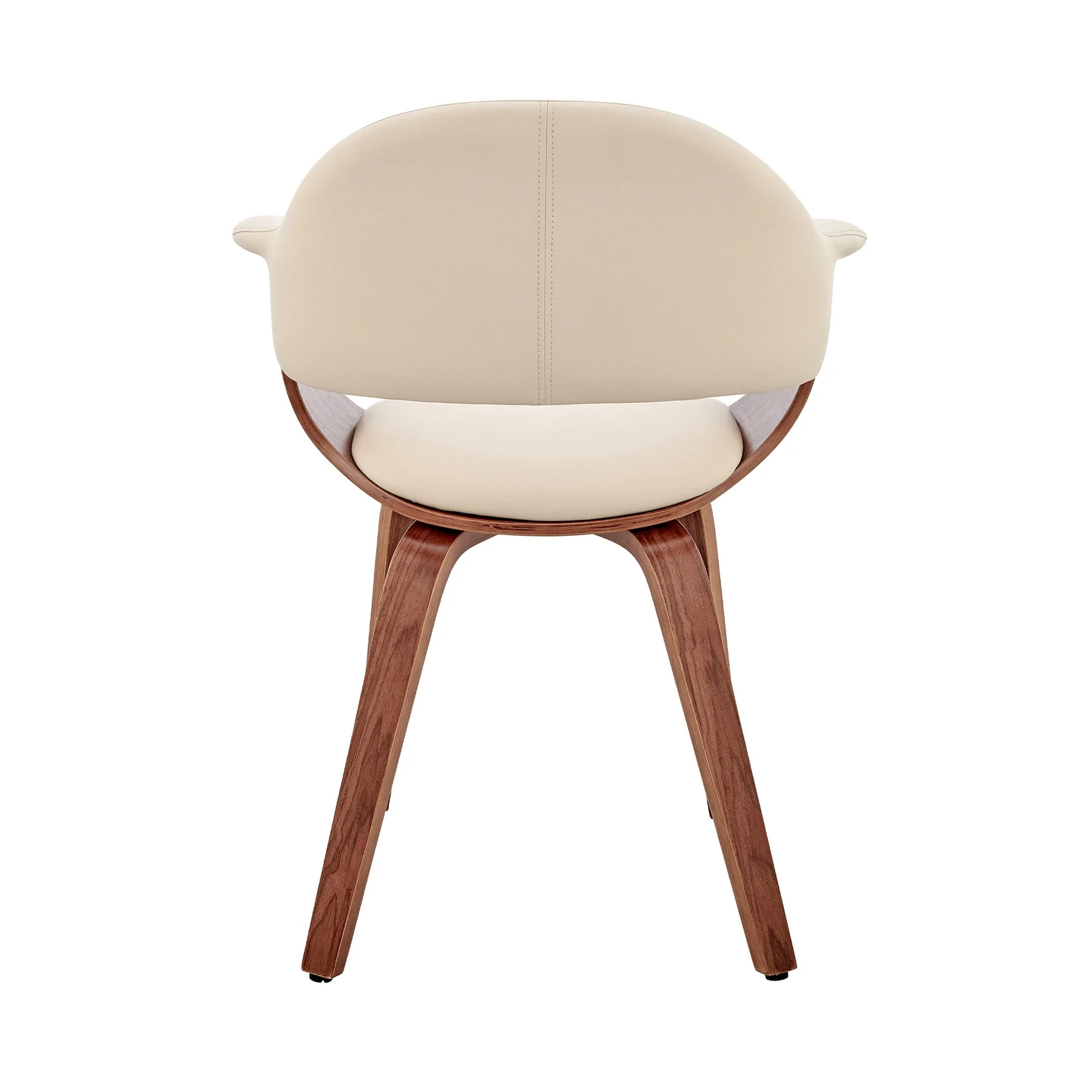 Adalyn Cream Faux Leather and Walnut Wood Dining Room Accent Chair - Image 5