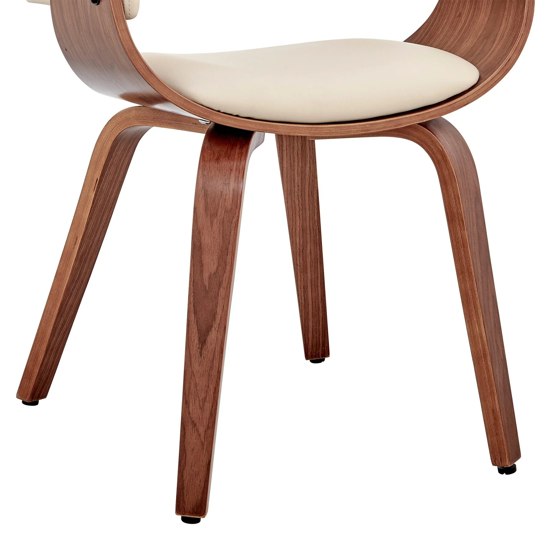 Adalyn Cream Faux Leather and Walnut Wood Dining Room Accent Chair - Image 8