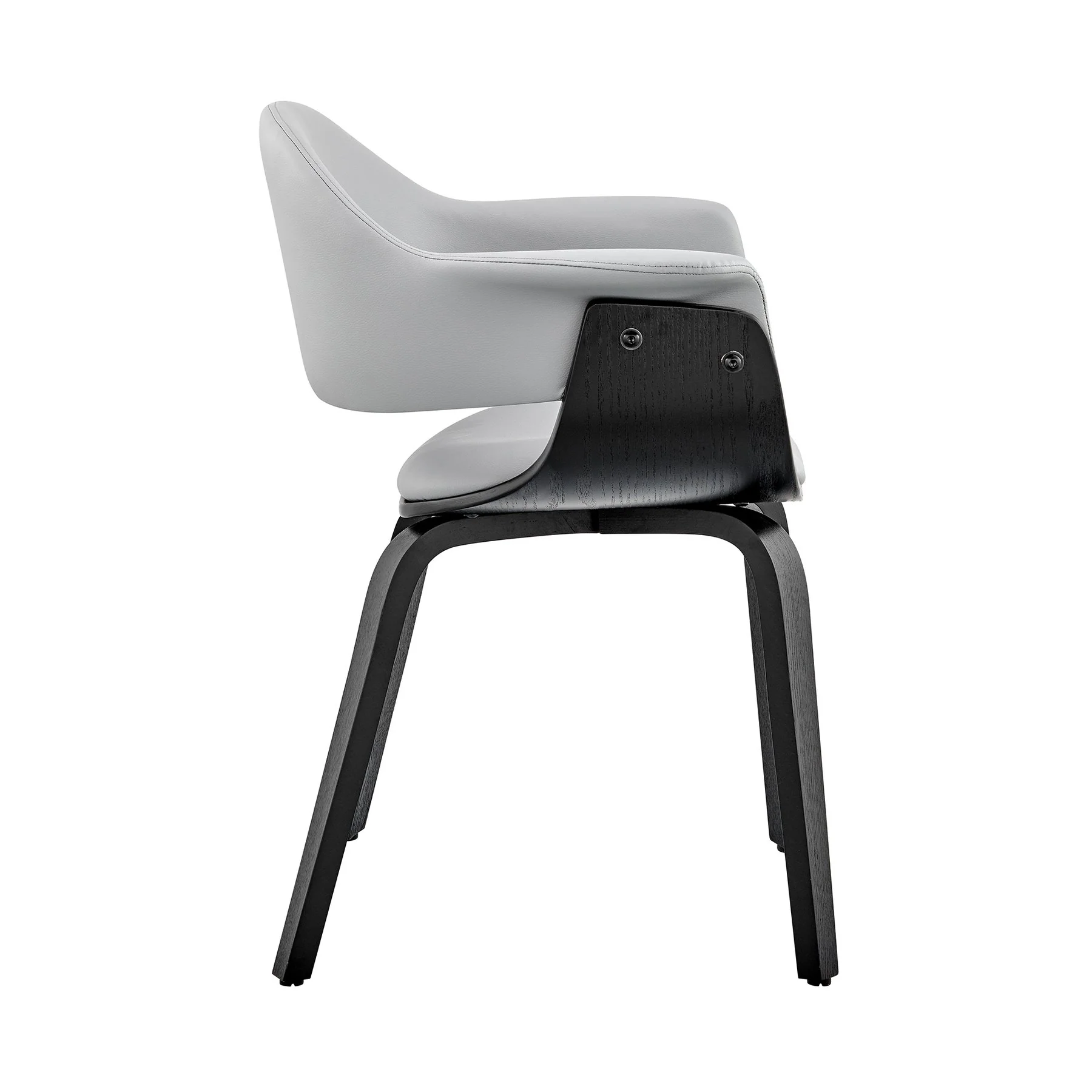 Adalyn Gray Faux Leather and Black Wood Dining Room Accent Chair - Image 3