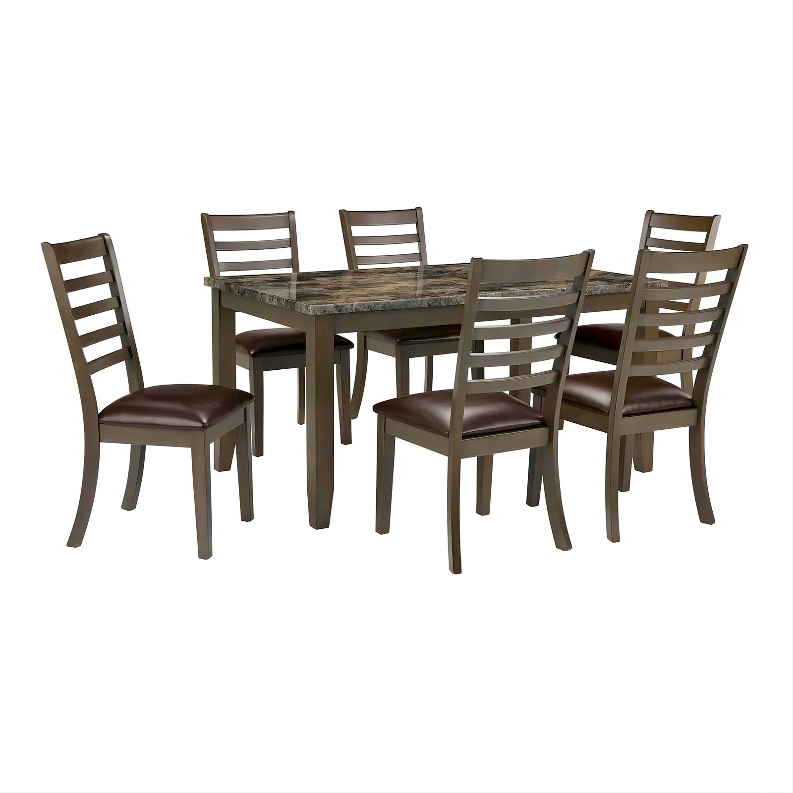 Adia 7 Pc. Dinning Table Set, Brown - Image 2