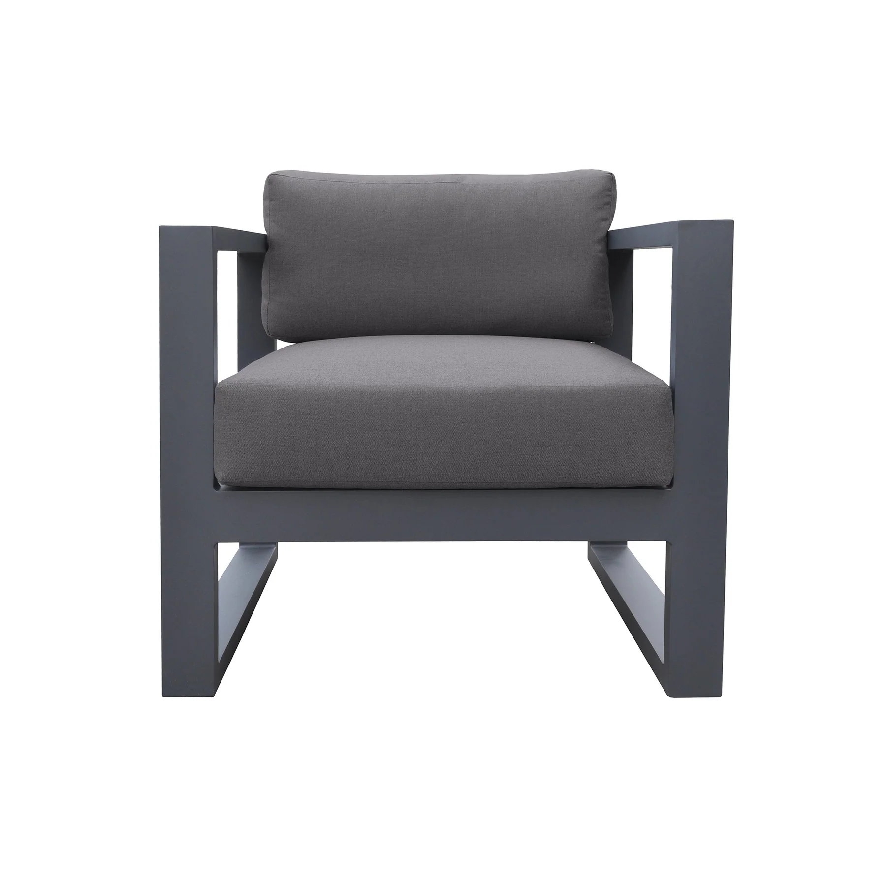 Aelani Outdoor 4 piece Set in Dark Gray Finish and Charcoal Cushions - Image 6