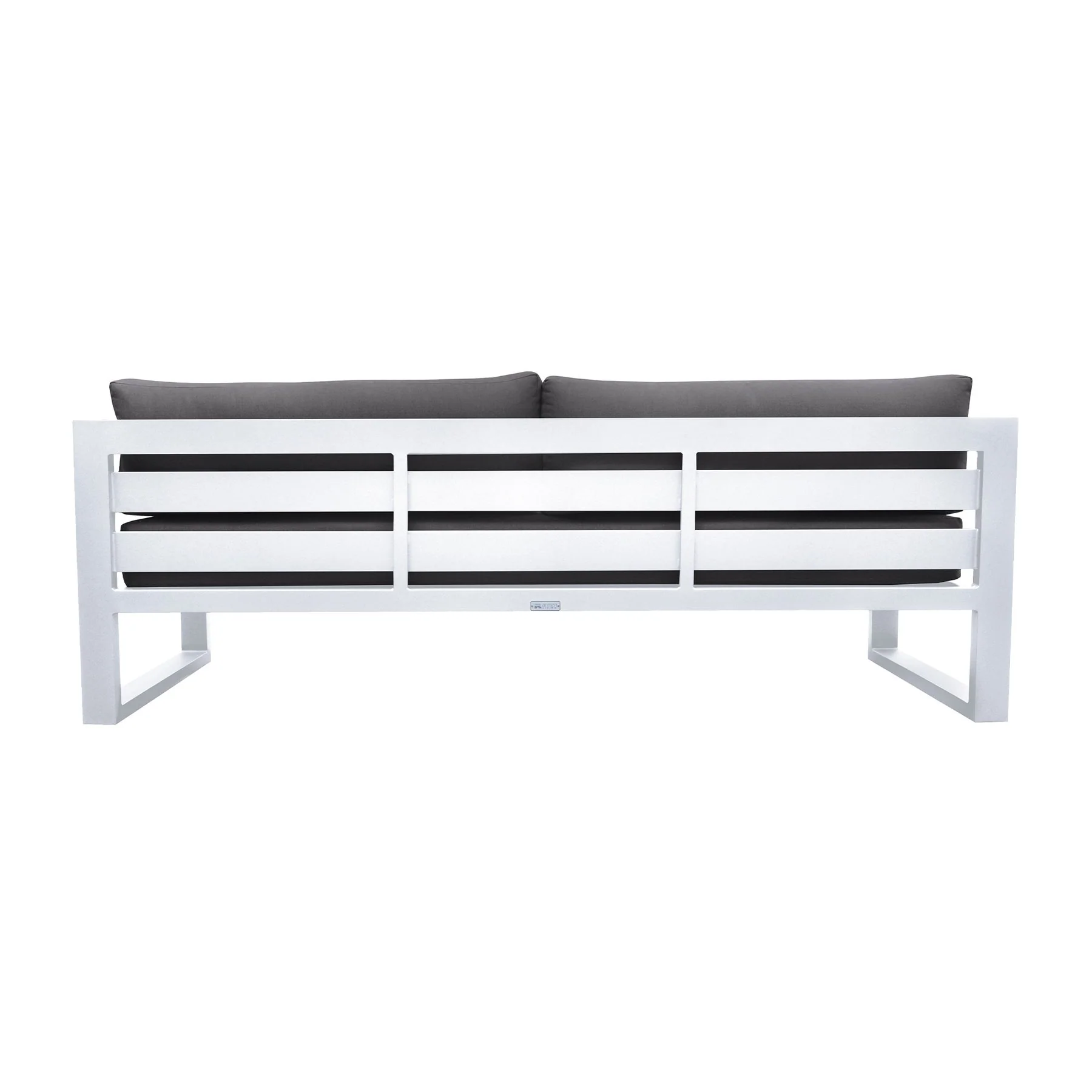 Aelani Outdoor 4 piece Set in White Finish and Charcoal Cushions - Image 4
