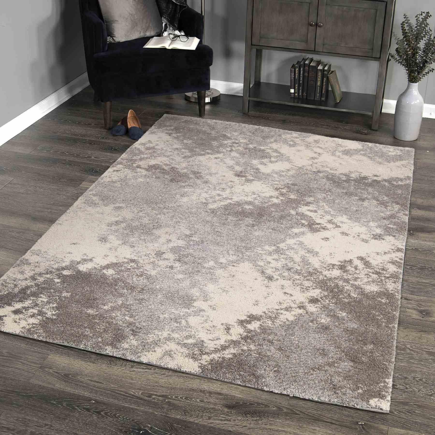 Airhaven Contemporary 5x8 Area Rug in Cream/Gray - Image 6