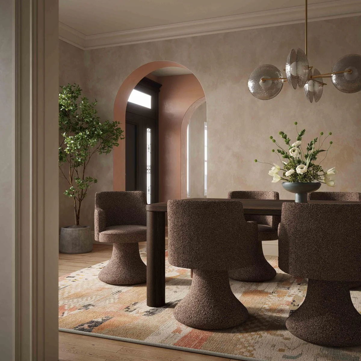 Akola Dark Brown Oak Dining Table - Image 2
